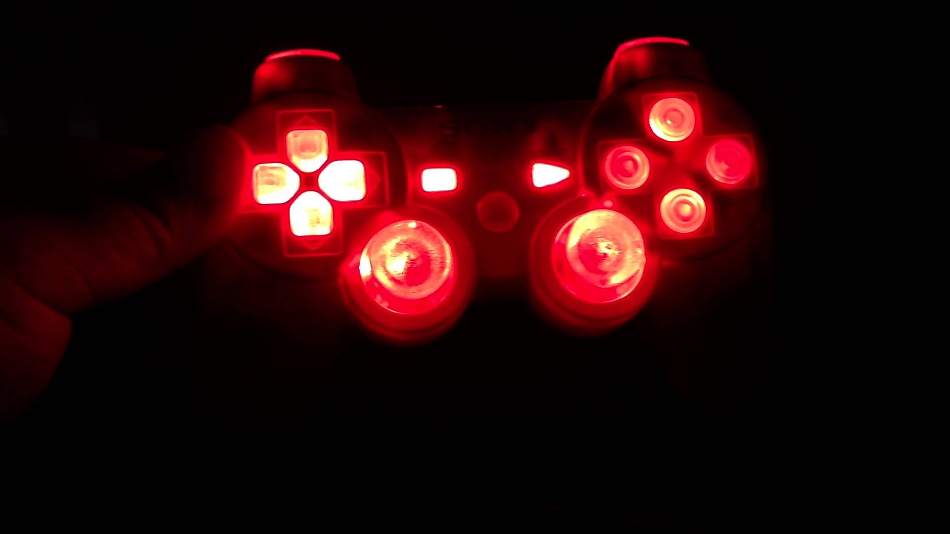 Controller PlayStation LED rosso, 1920x1080 Full HD 1080p, PC Desktop