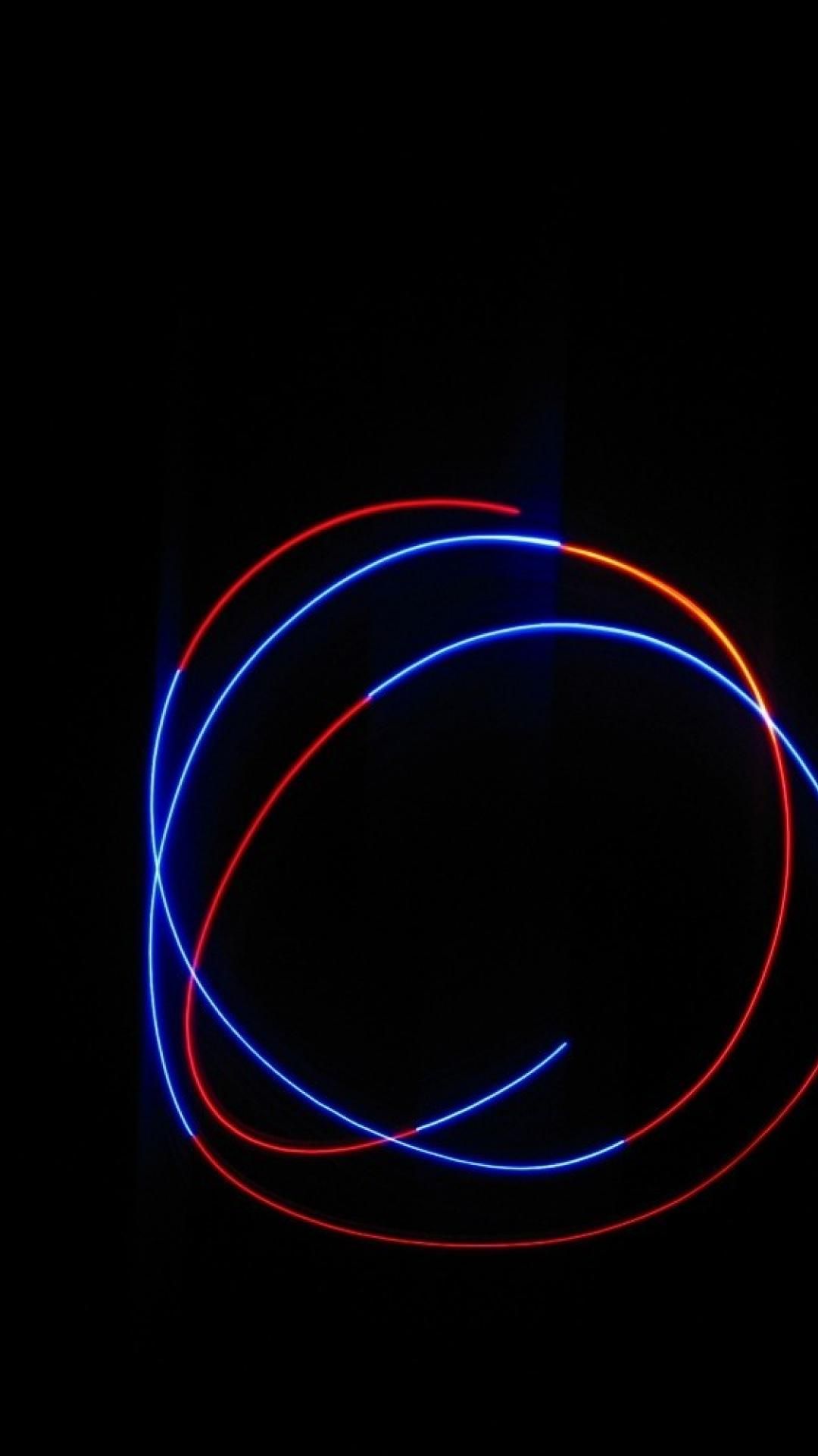 Anelli luminosi rosso e blu, 1080x1920 Full HD Verticale, iPhone