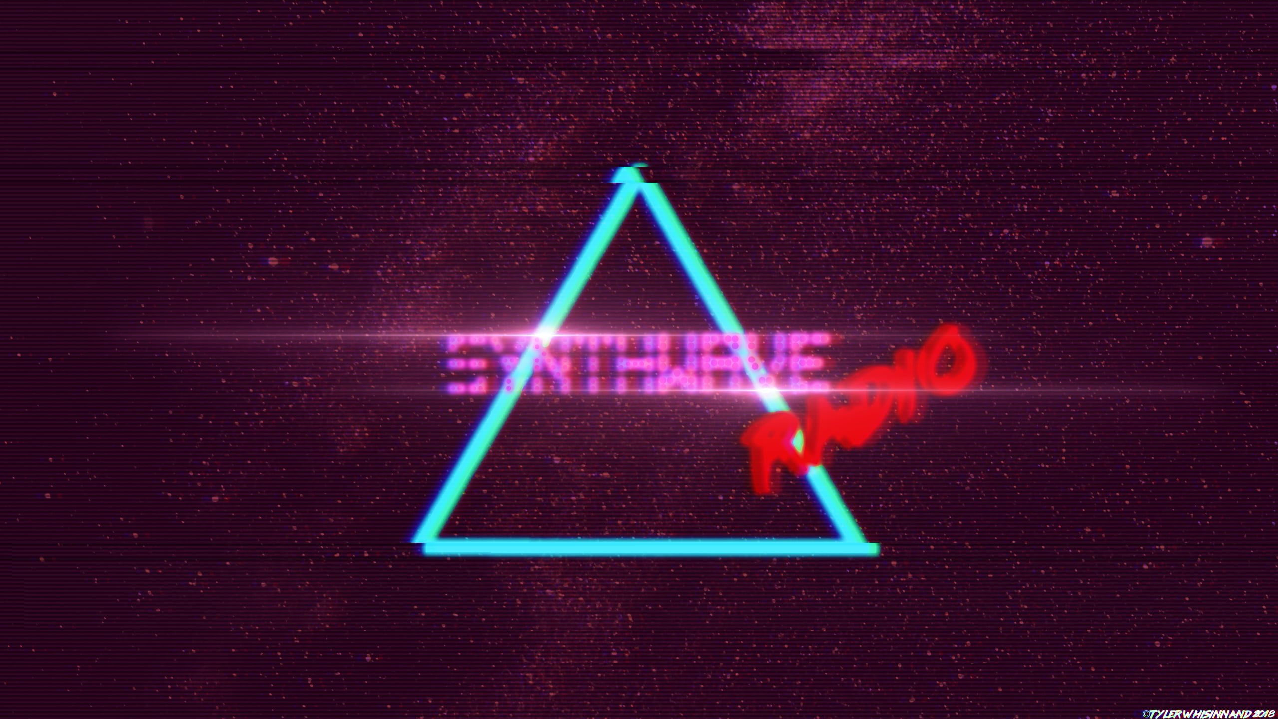 Triangolo LED synthwave retrowave, 2560x1440 QHD, Laptop