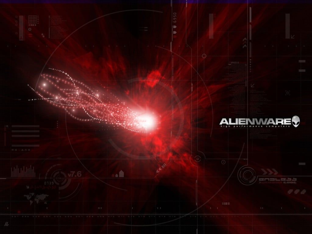Logo Alienware rosso astratto, Dell, 1024x768 HD, Desktop