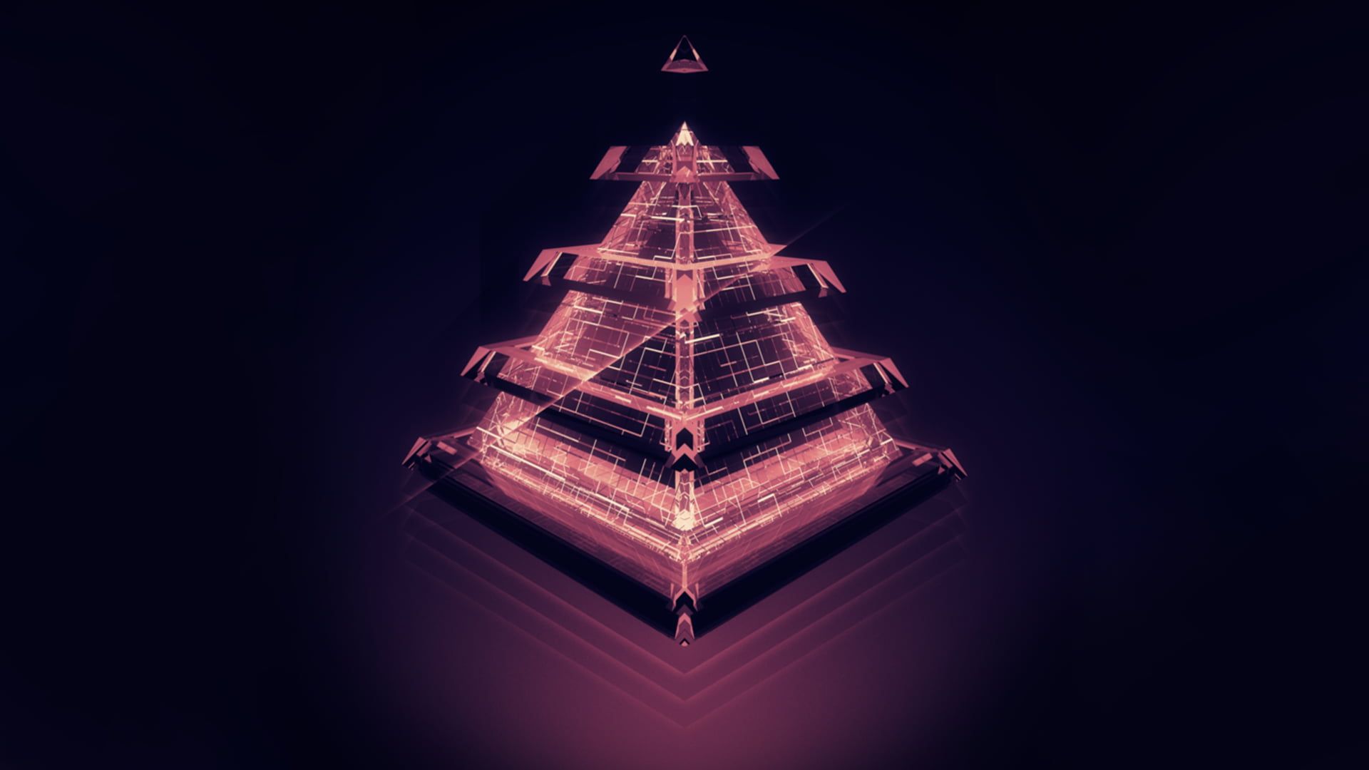 Piramide LED rossa digitale, 1920x1080 Full HD, Laptop