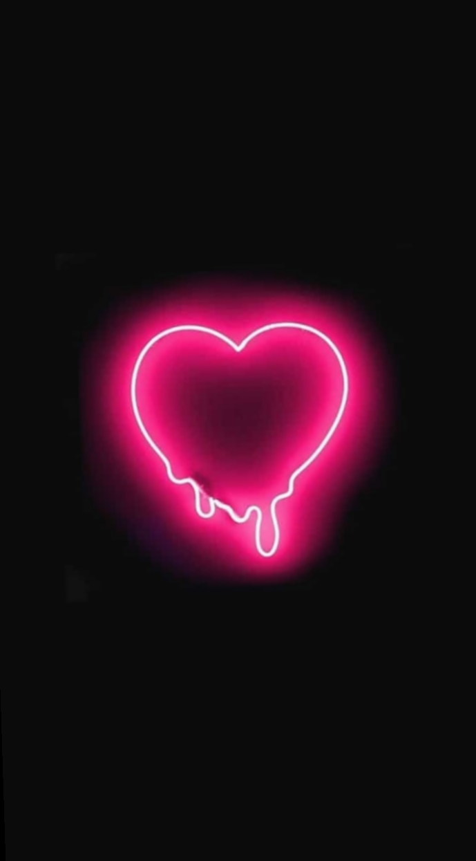 Cuore neon rosa sgocciolante, 689x1245 Full HD Verticale, iPhone