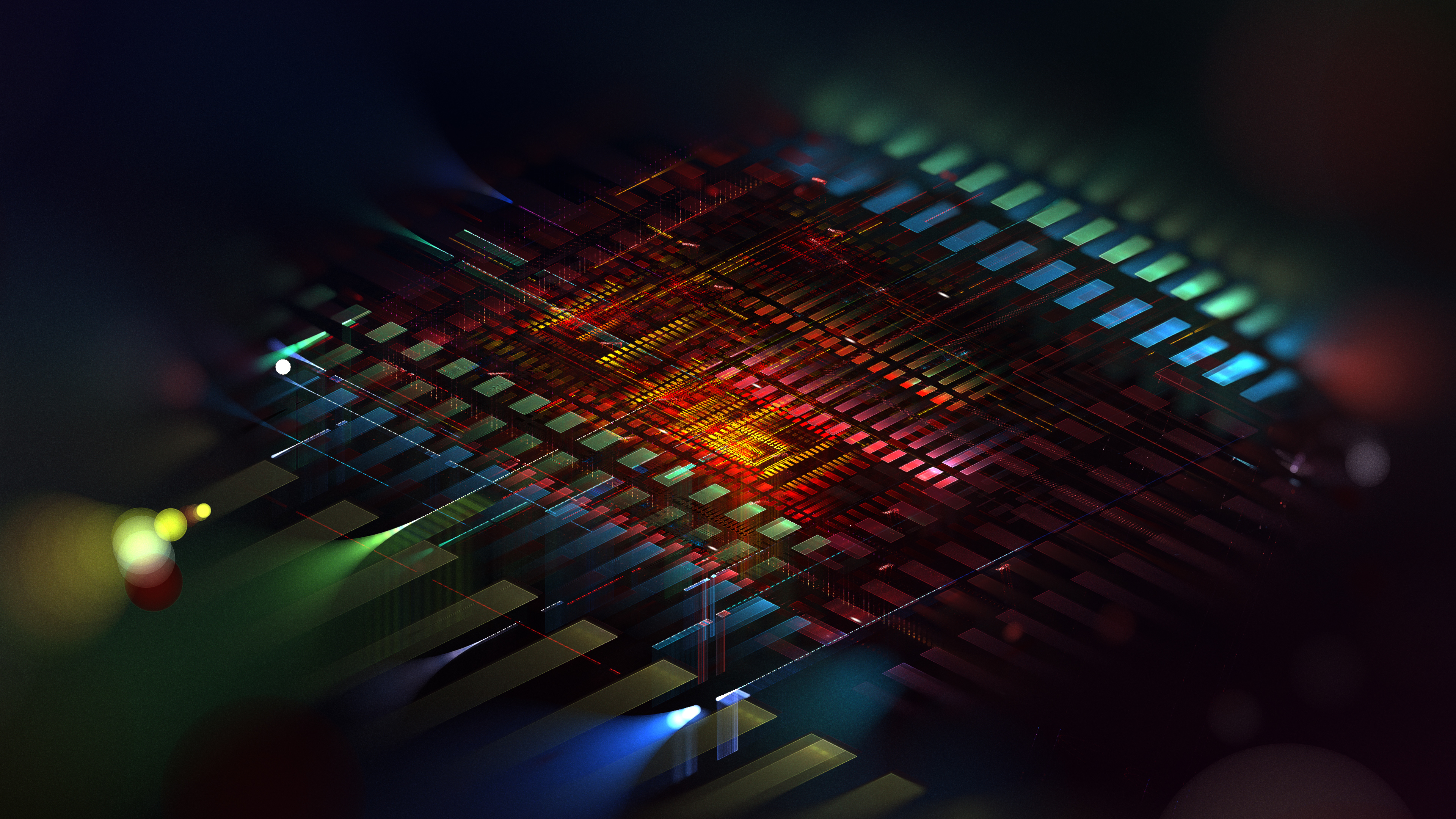 Circuito elettronico astratto colorato, 3840x2160 4K Ultra HD, Monitor 4K