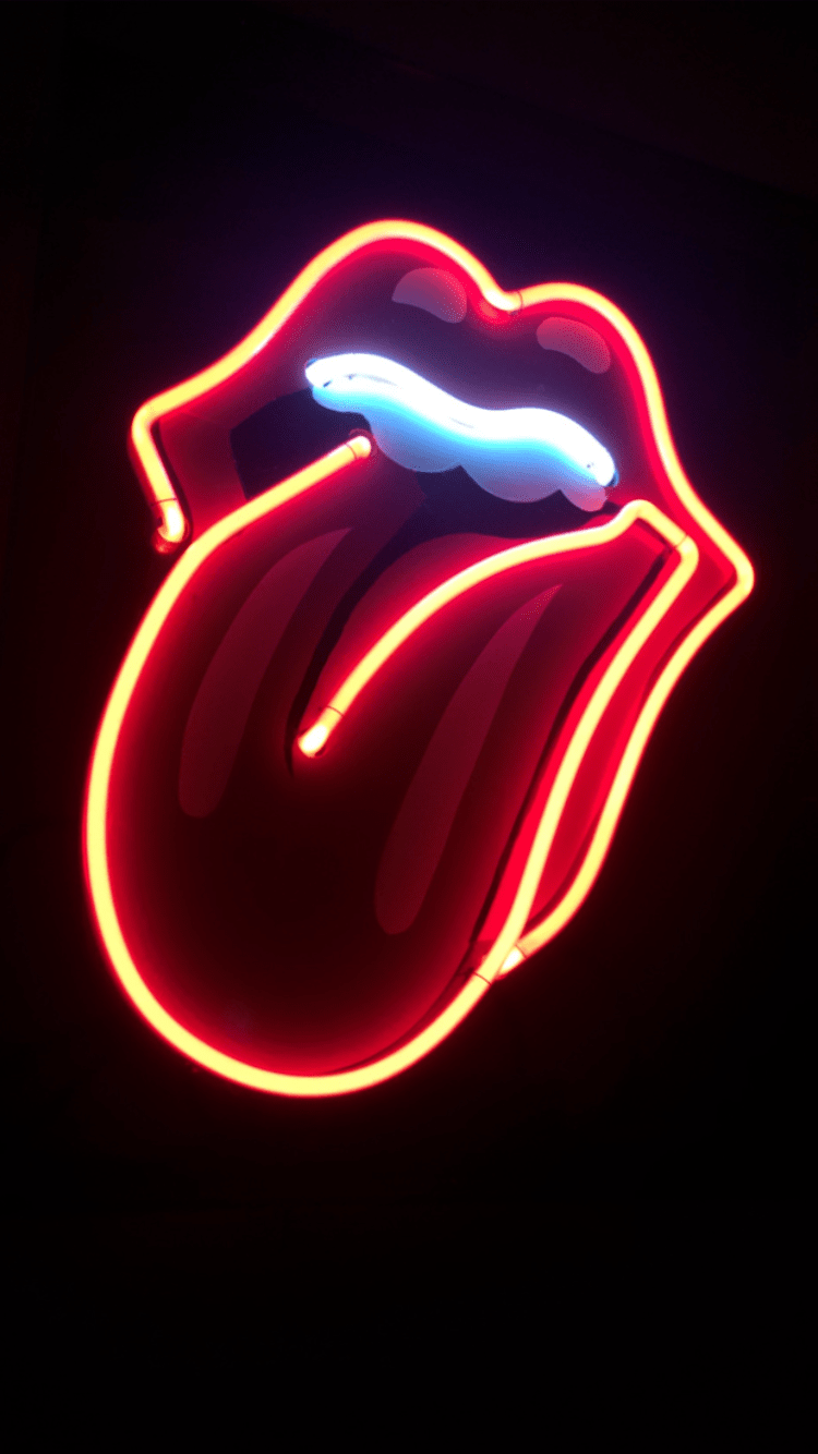 Labbra e lingua neon Rolling Stones, 750x1334 Full HD Verticale, iPhone