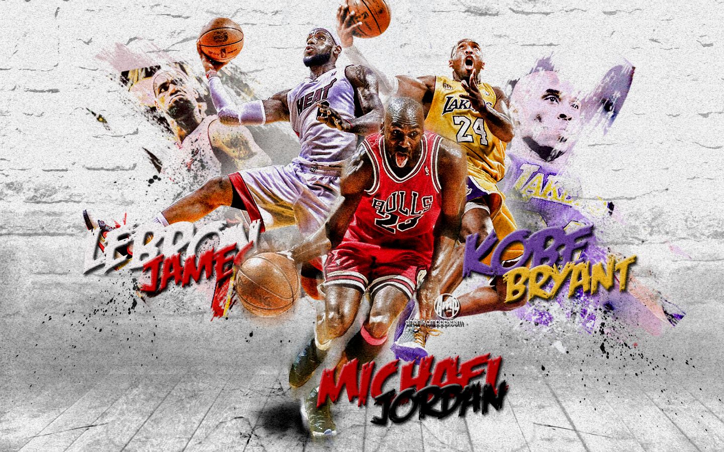 LeBron, Jordan, Kobe basket, 1440x900 HD, Desktop