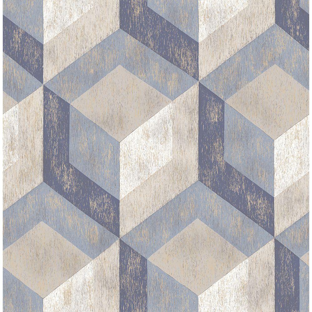 Cubi geometrici legno blu beige, 1000x1000 HD, Desktop