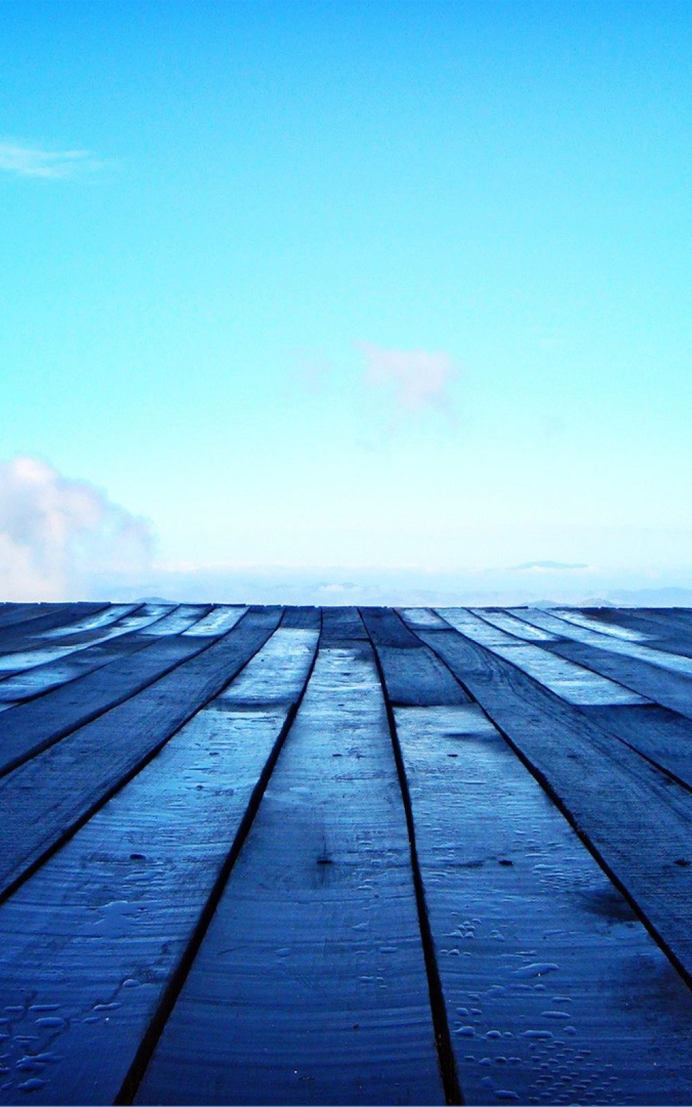 Molo di legno blu, cielo, 1000x1600 Full HD Verticale, Smartphone