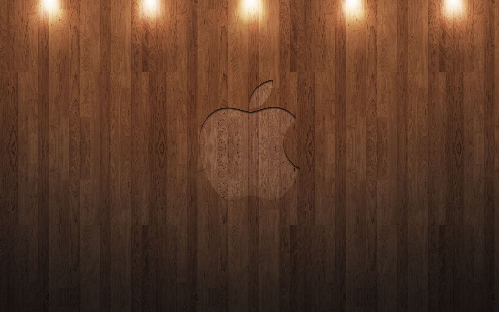 Logo Apple inciso su legno, Cupertino, 1680x1050 HD, PC