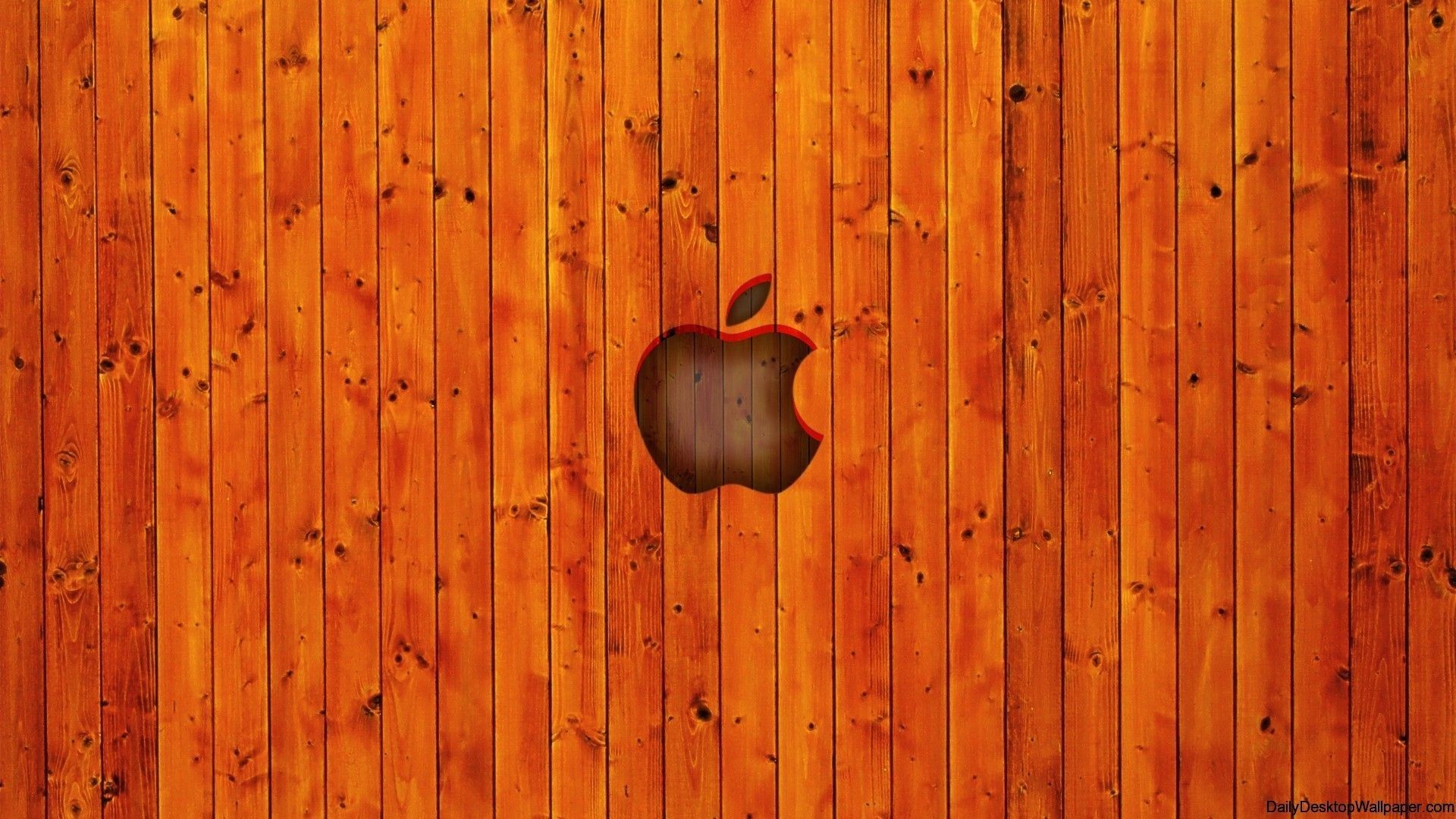 Logo Apple su legno, Cupertino, 1920x1080 Full HD, PC
