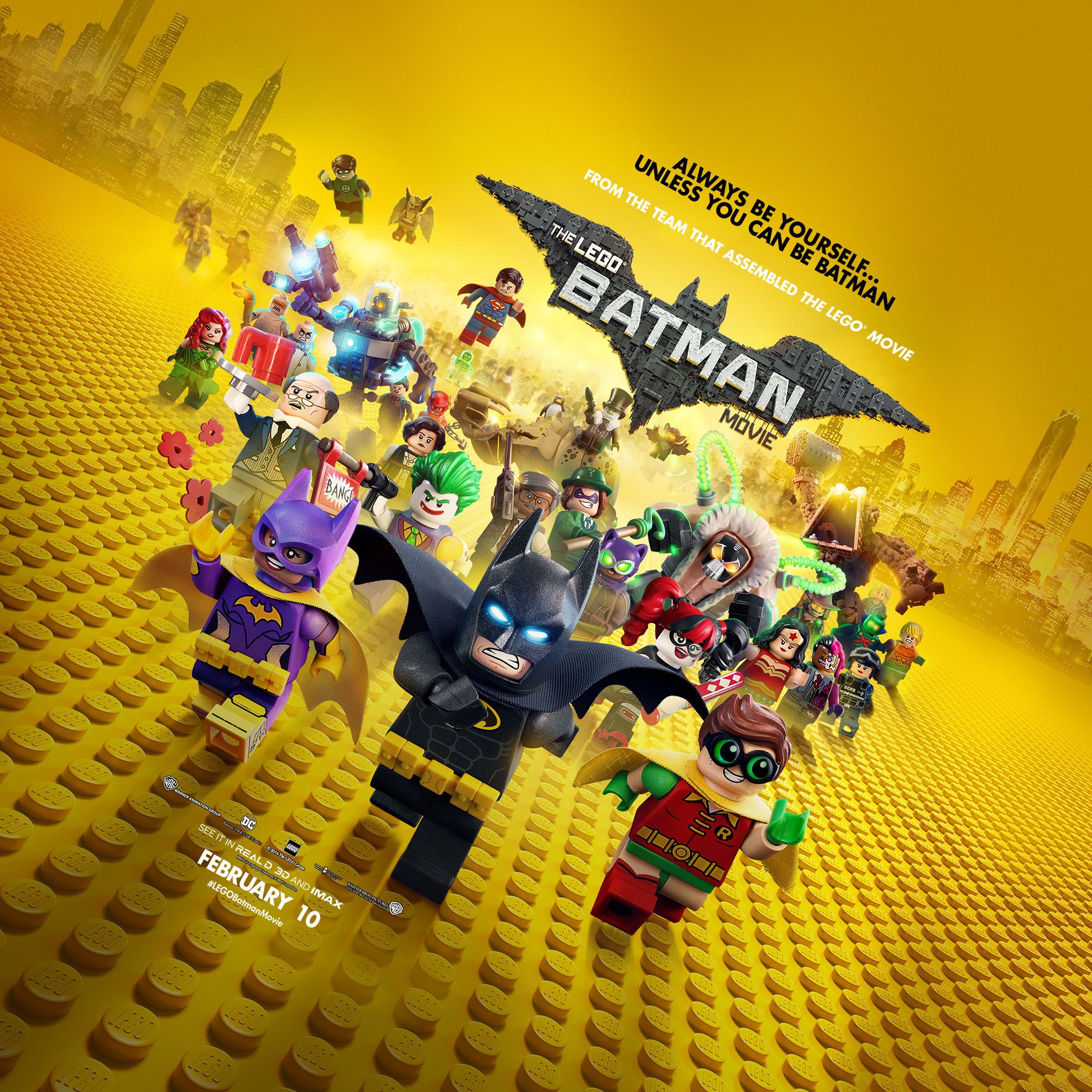Poster LEGO Batman Movie personaggi, mattoncini, 2048x2048 2K, Desktop