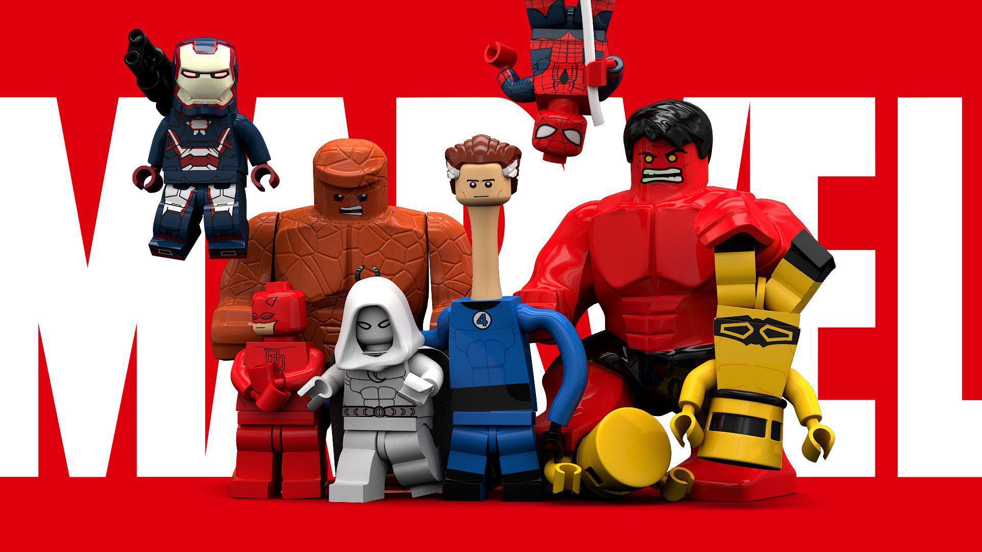 LEGO personaggi Marvel supereroi, 1920x1080 Full HD 1080p, PC Desktop