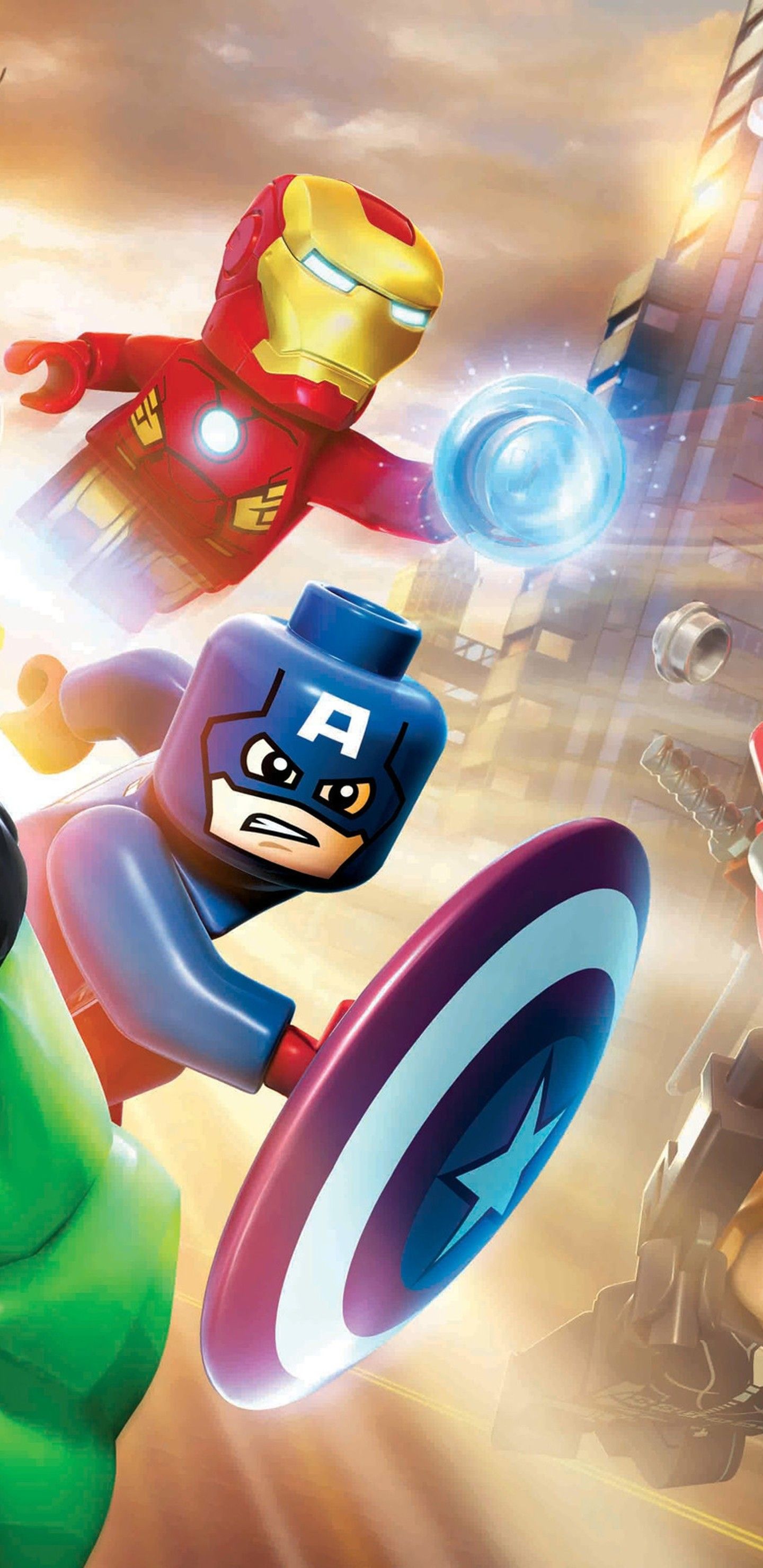LEGO Iron Man e Captain America, Marvel, 1440x2960 Verticale, Mobile