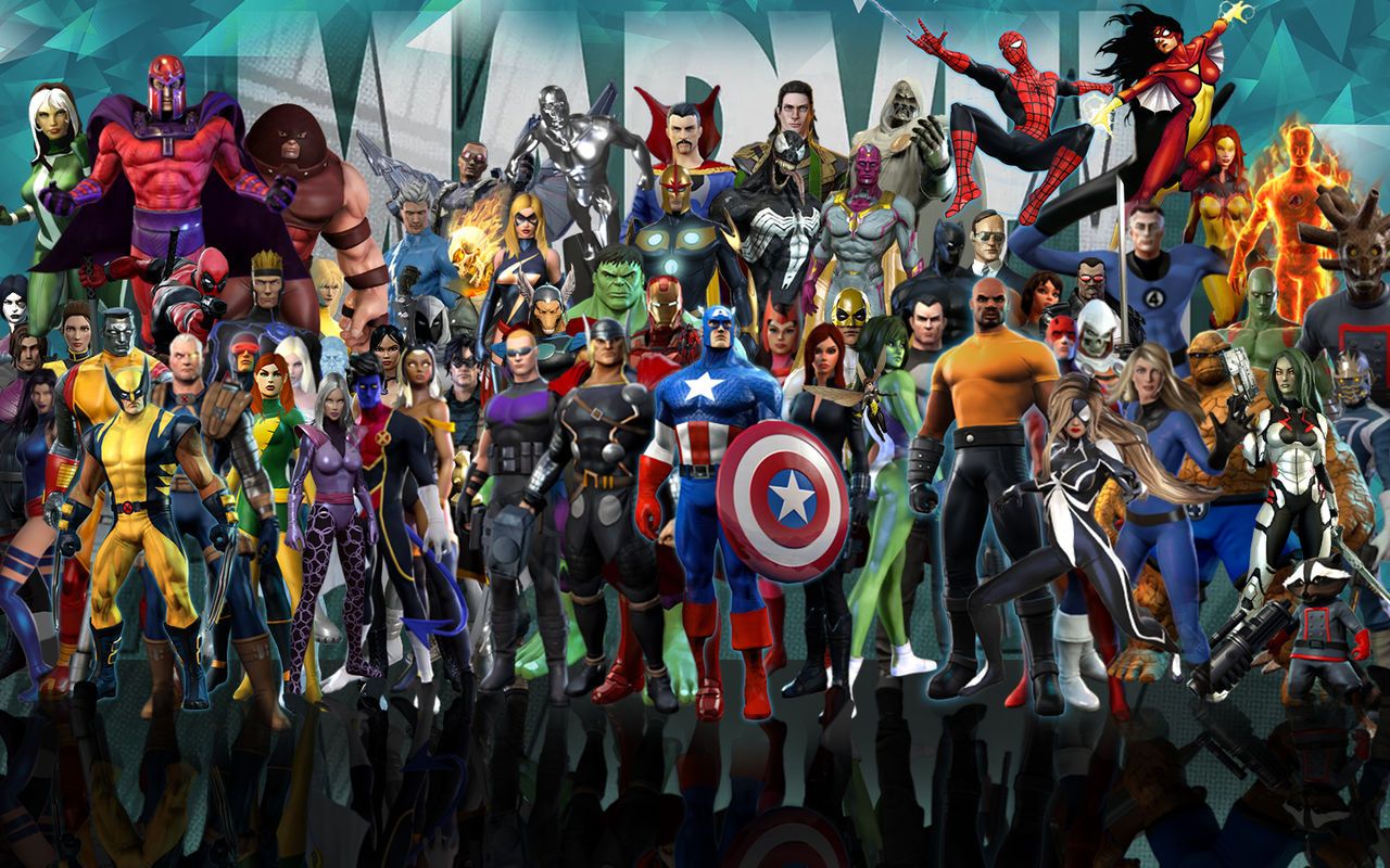 Personaggi Marvel supereroi gruppo, 1280x800 720p, PC