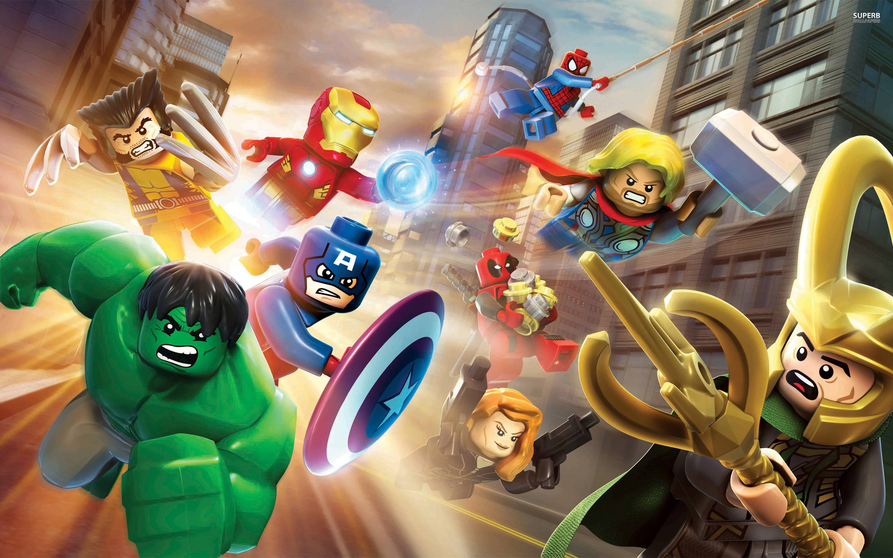LEGO Marvel Super Heroes personaggi, supereroi, 2880x1800 2K, Desktop