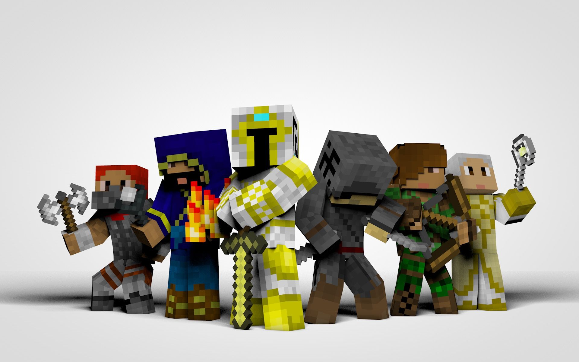 Personaggi Minecraft stile LEGO, 1920x1200 Full HD+, iMac