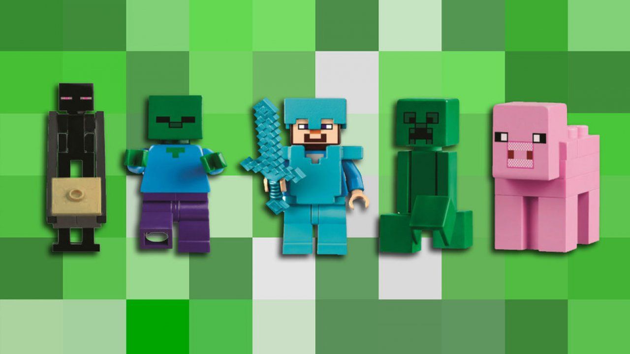 Personaggi LEGO Minecraft in fila, Mojang, 1280x720 720p, PC