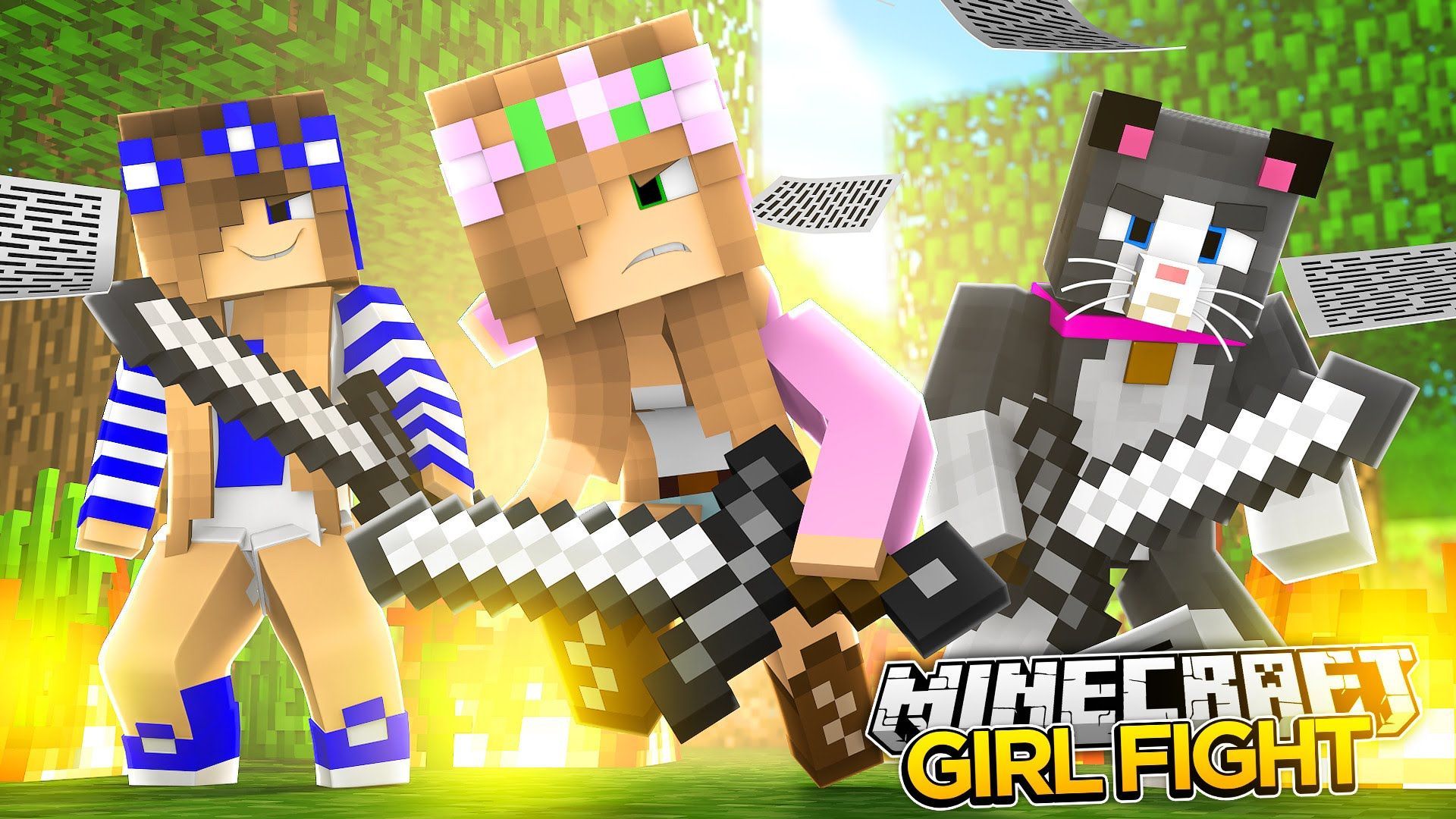Personaggi Minecraft con spade, 1920x1080 Full HD 1080p, PC Desktop