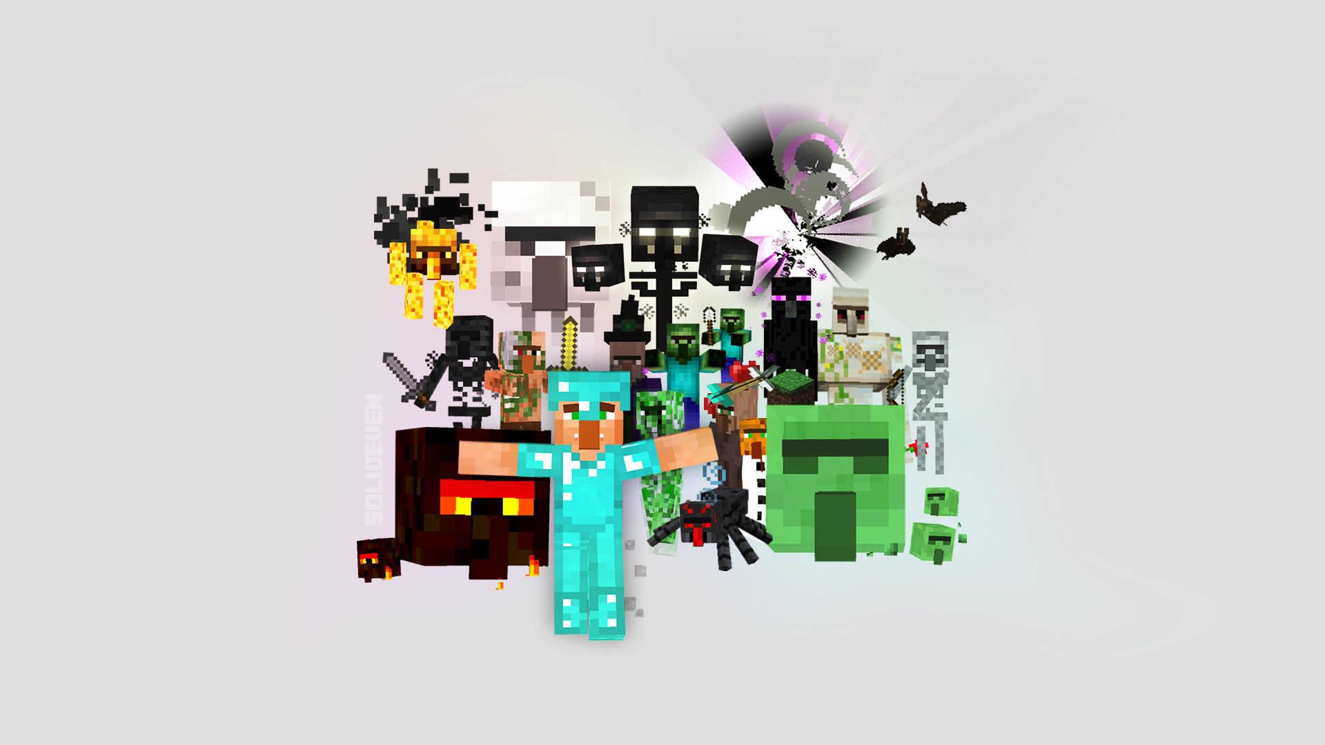 Personaggi Minecraft stile LEGO, gioco sandbox, 1920x1080 Full HD 1080p, Desktop