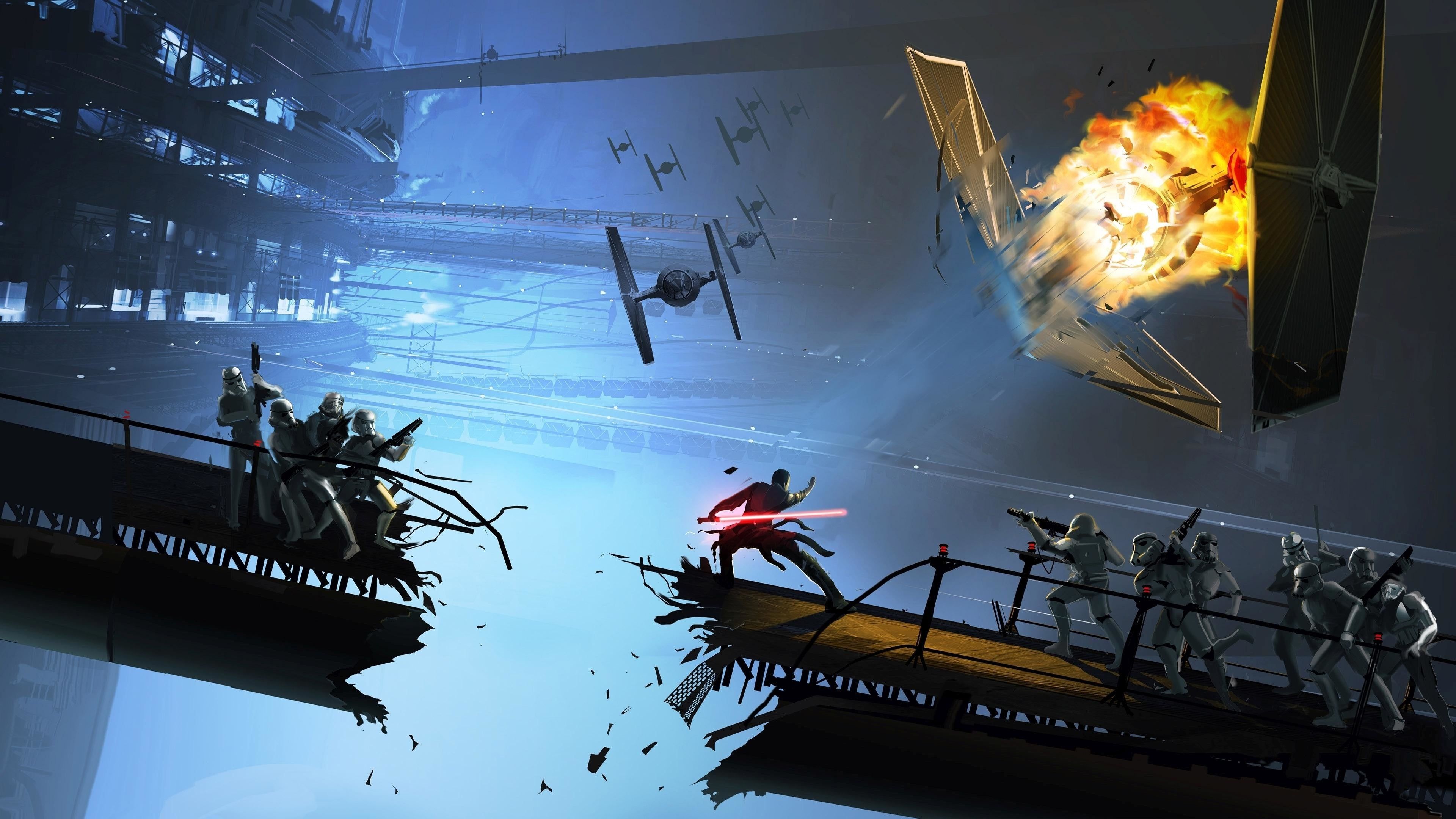 LEGO Star Wars scena battaglia, 3840x2160 4K, Desktop 4K