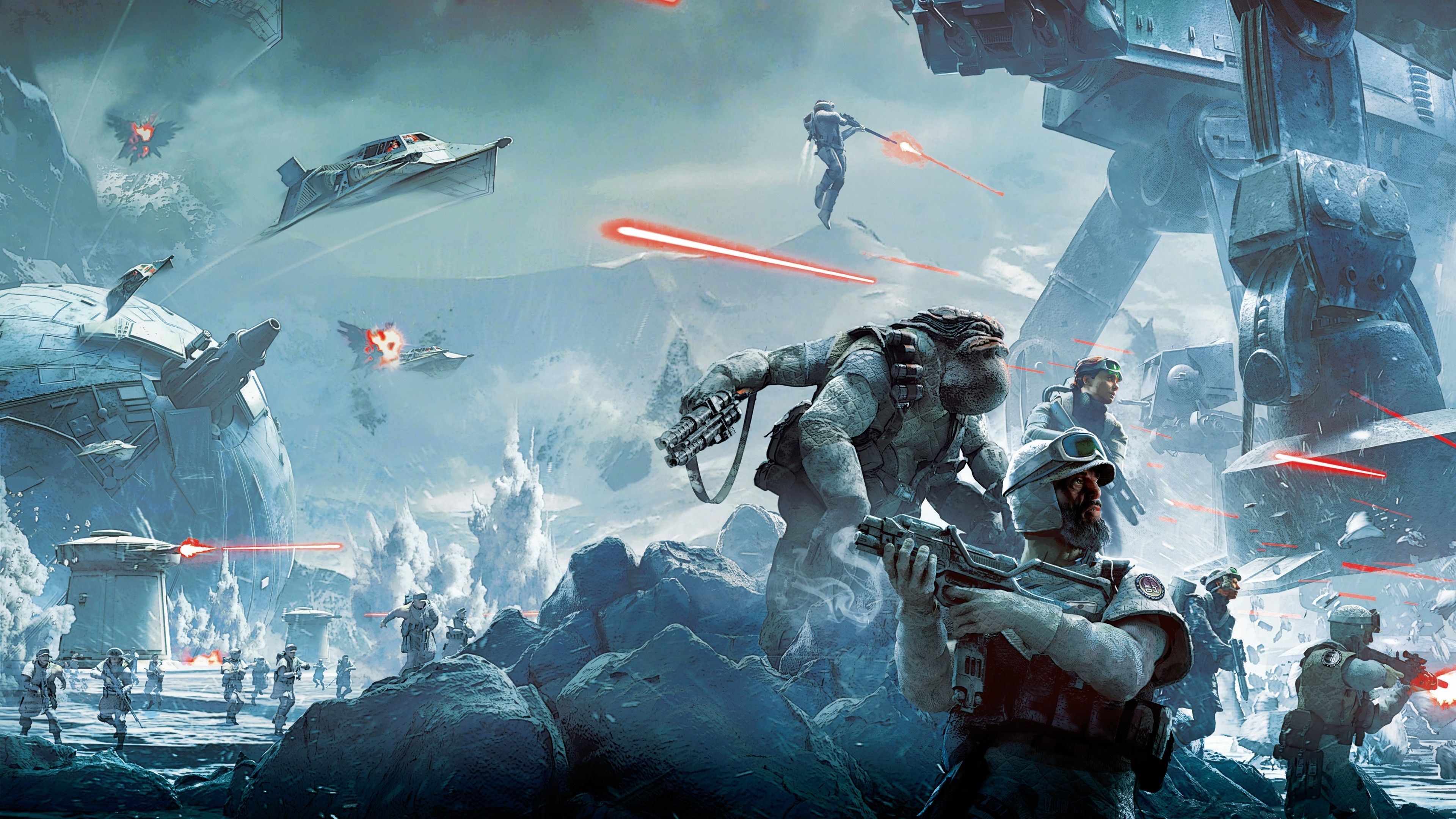 Battaglia Star Wars soldati AT-AT, 3840x2160 4K Ultra HD, Monitor 4K