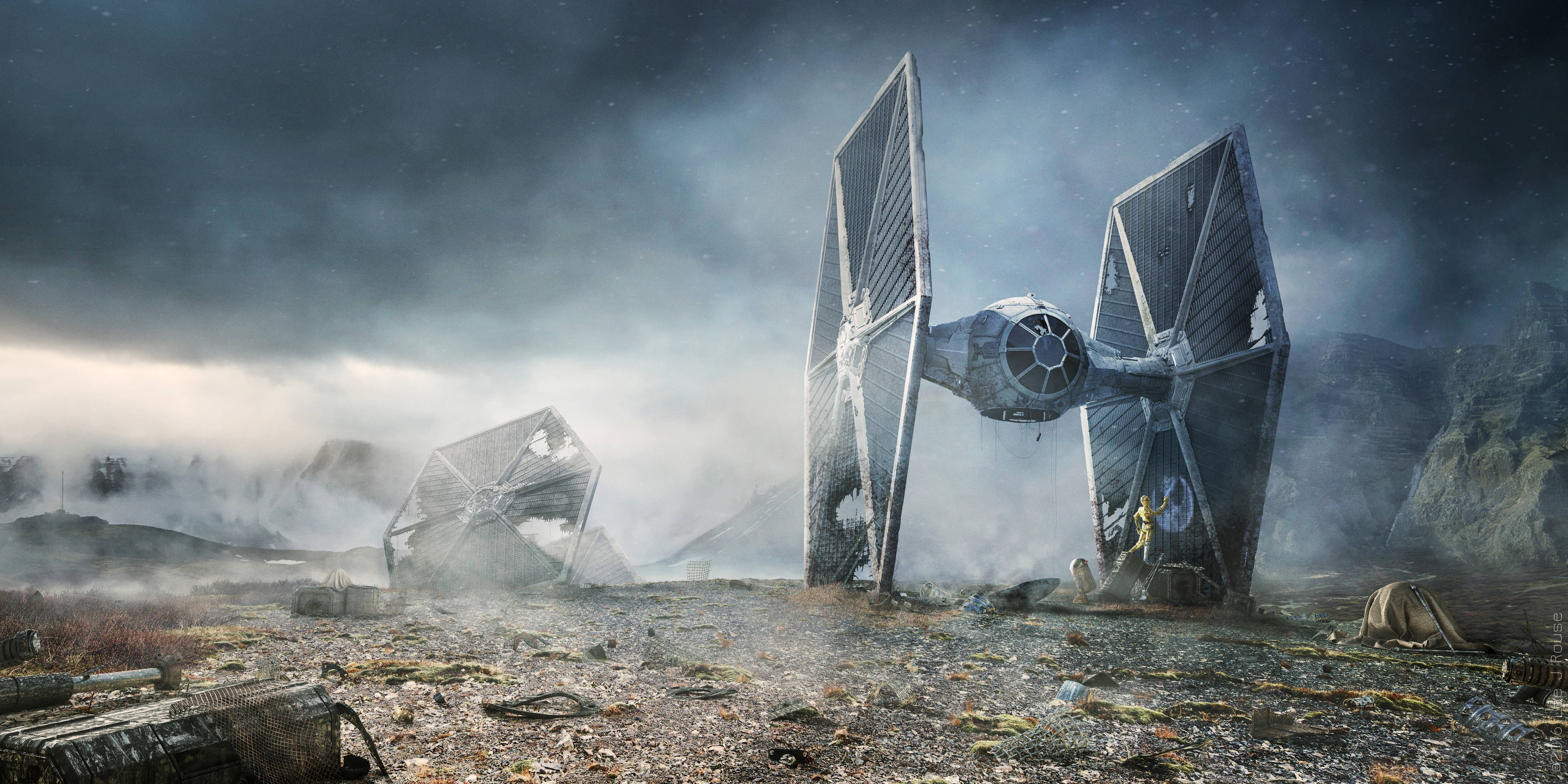 LEGO TIE Fighter Star Wars, 8000x4000 Ultra HD, 4K TV