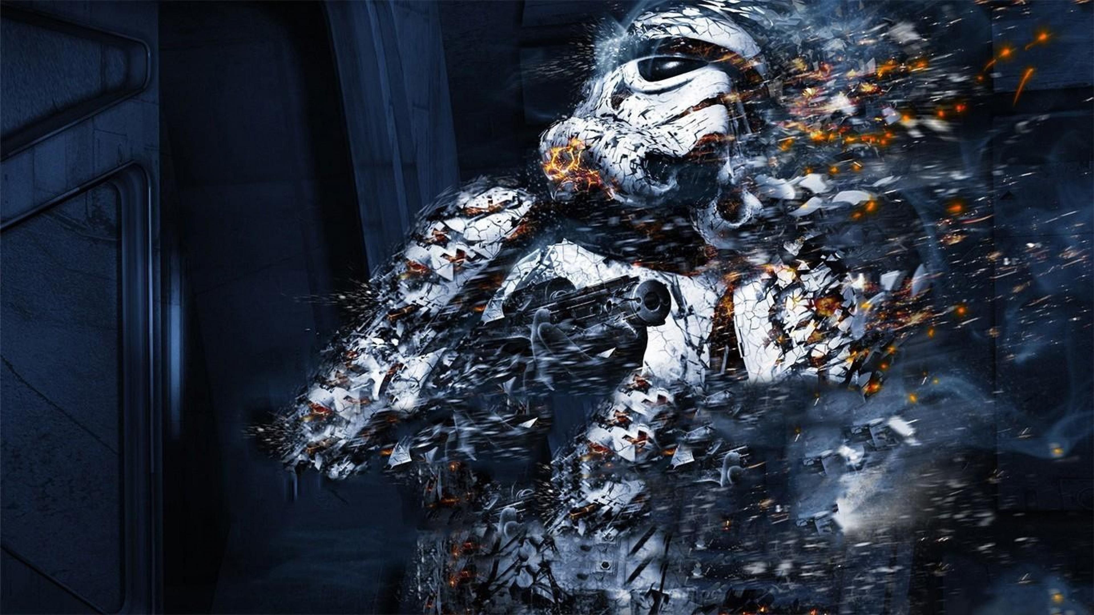 Stormtrooper LEGO Star Wars disintegrazione, 3840x2160 4K, Desktop 4K