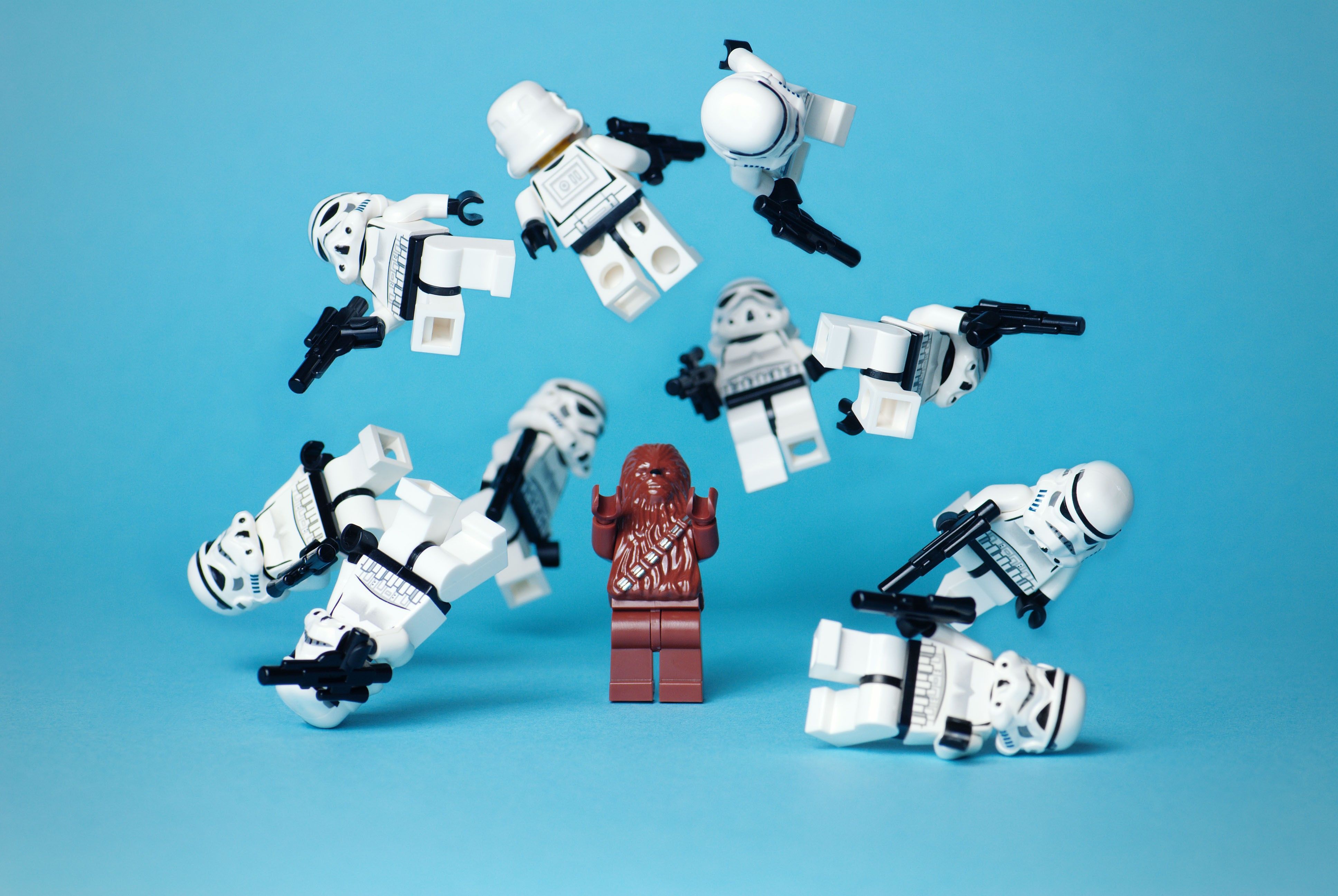 LEGO Chewbacca stormtrooper battaglia, costruzioni, 3872x2592 Ultra HD, 4K TV