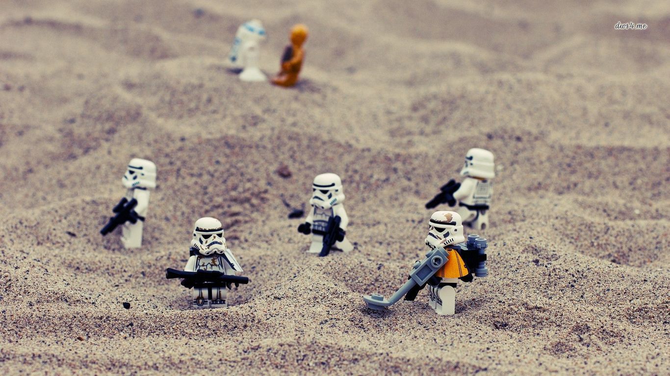 Lego Stormtroopers nella sabbia, 1366x768 720p, PC