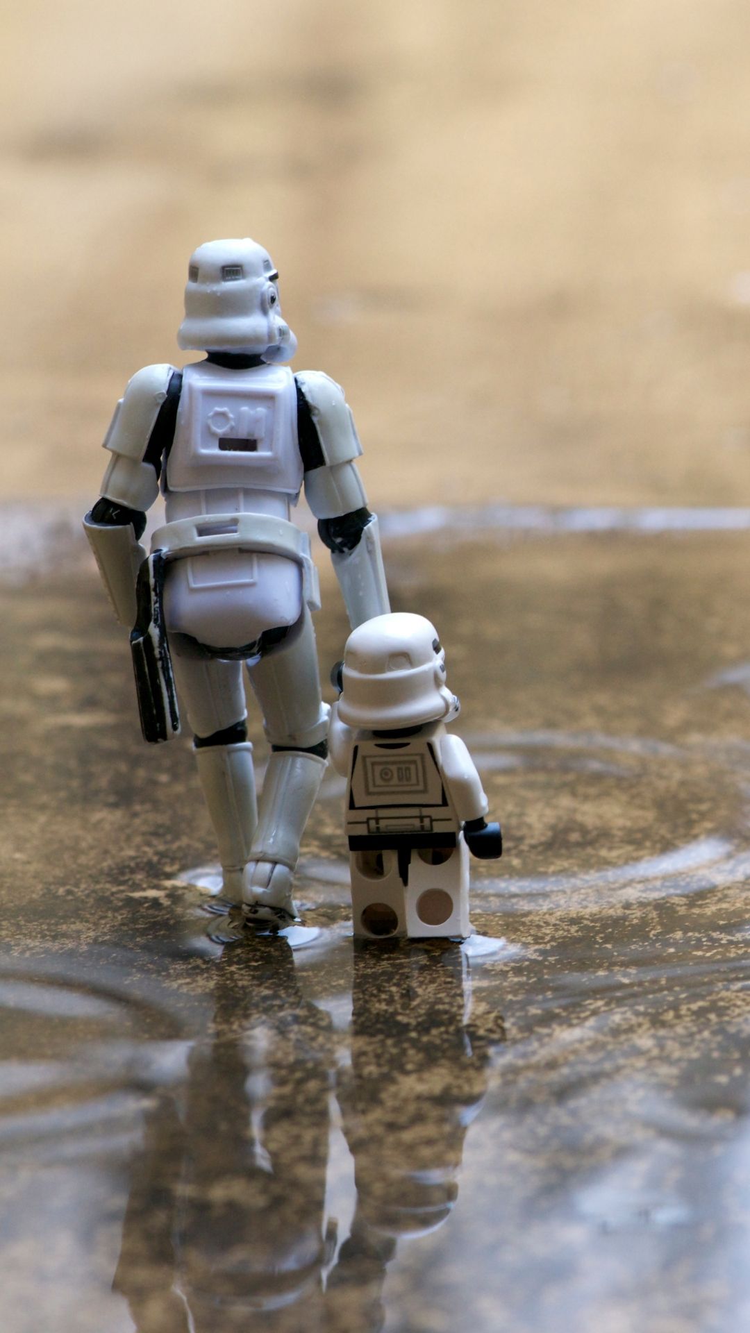 LEGO Stormtrooper adulto e bambino, mattoncini, 1080x1920 Verticale, iPhone Pro Max