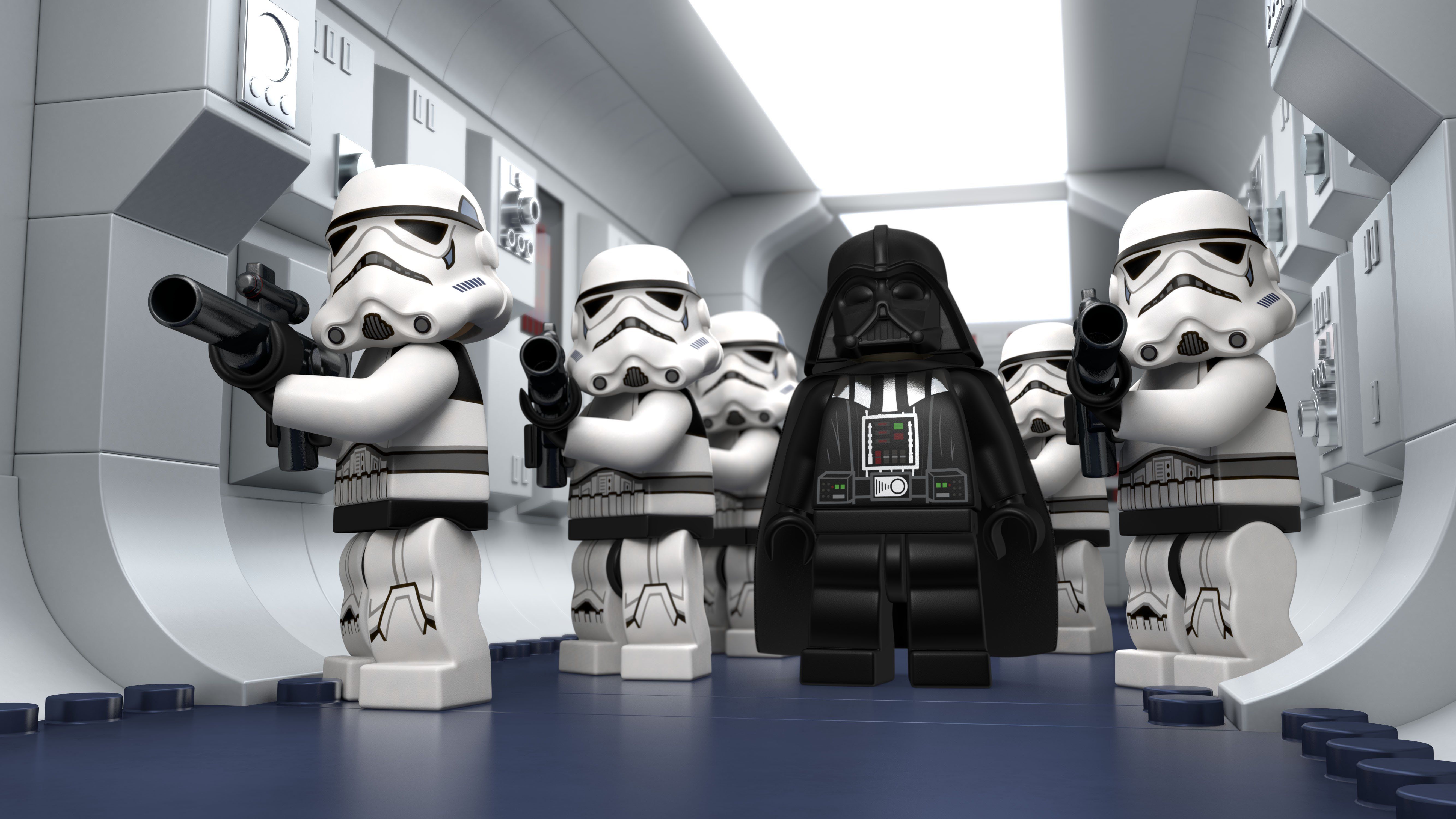 LEGO Star Wars Darth Vader Stormtroopers, saga fantascientifica, 5333x3000 4K, Desktop 4K