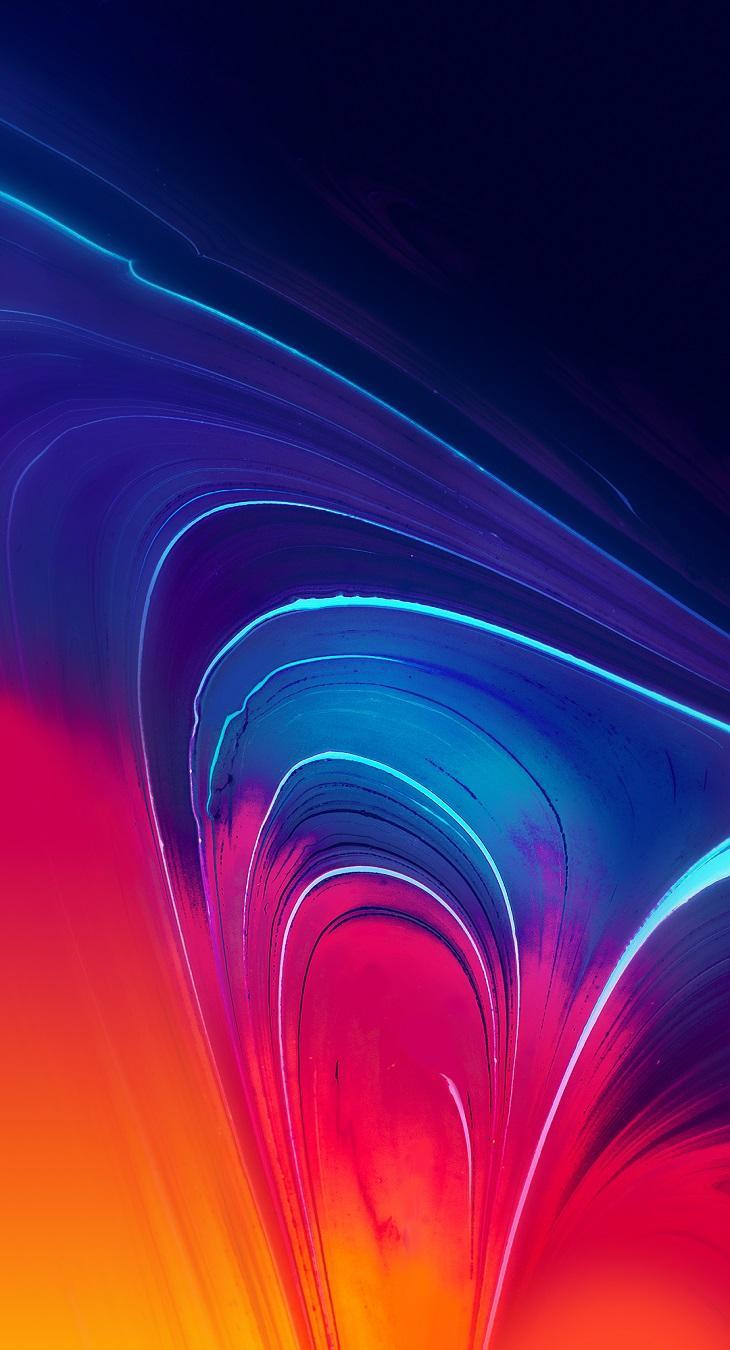 Astratto curve luminose blu viola, 1080x2340 Full HD Verticale, Xiaomi