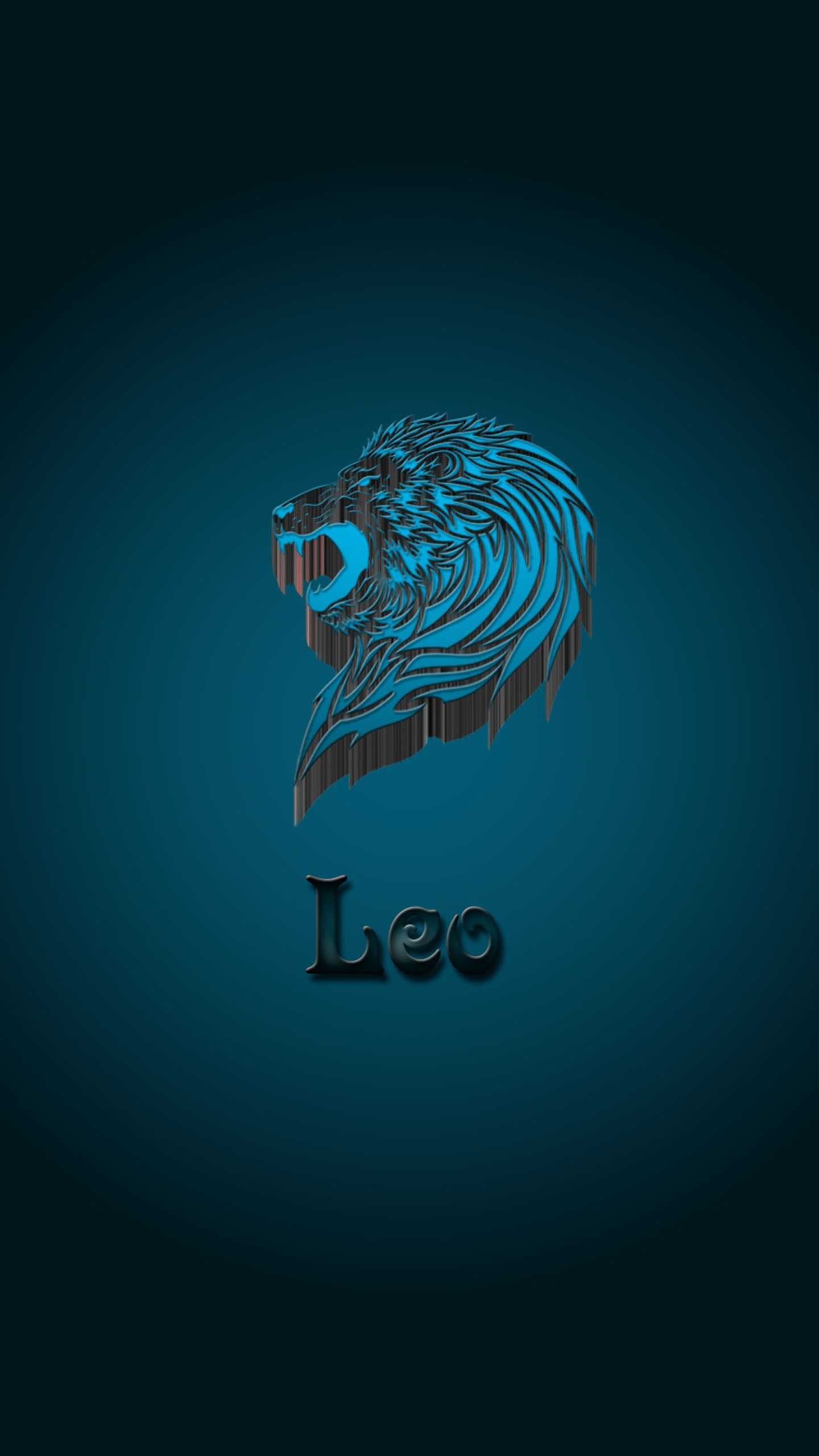 Testa di leone stilizzata blu, 1440x2560 Verticale, Telefono
