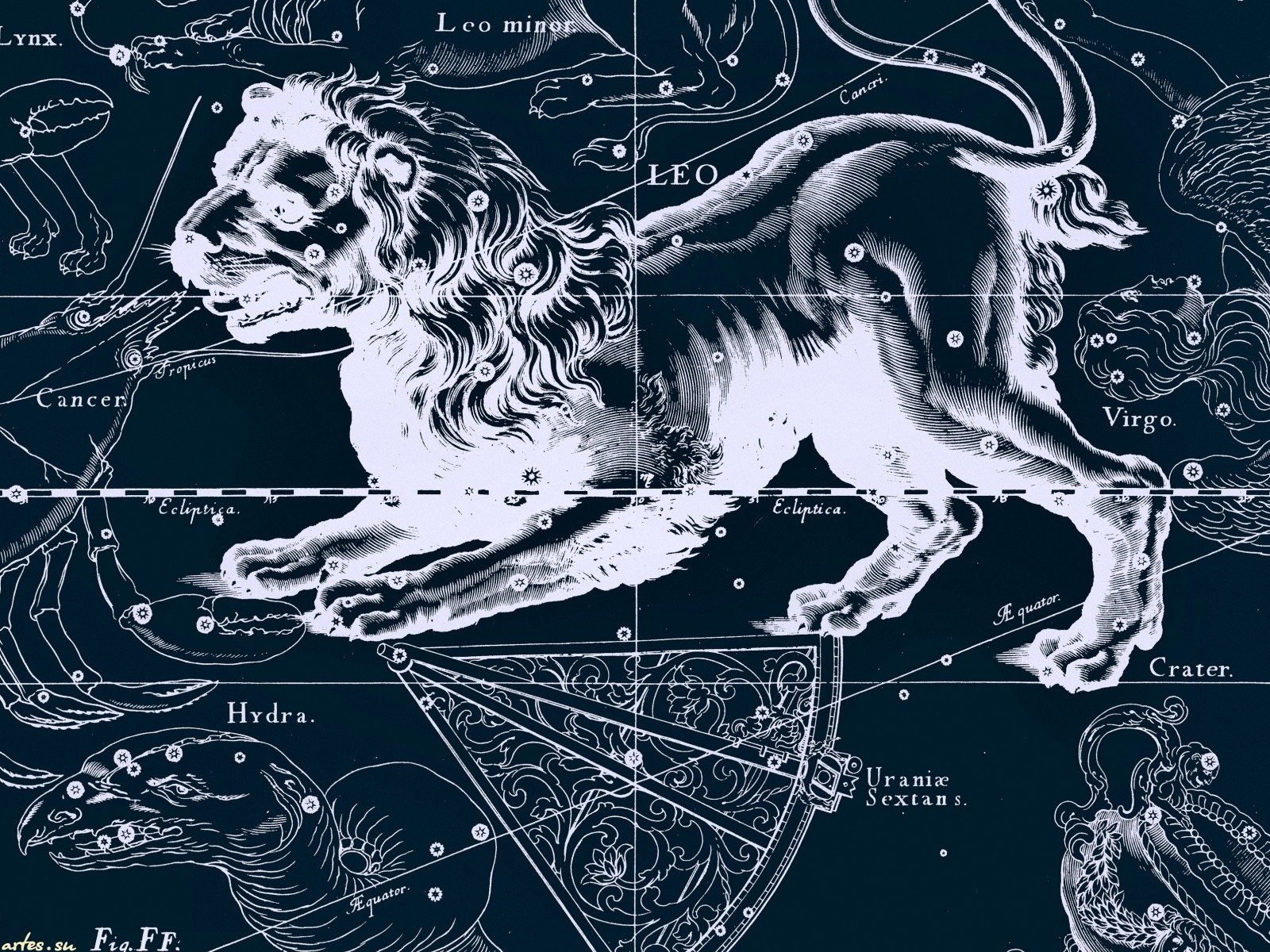 Mappa stellare costellazione Leone, 1600x1200 HD, ROG Asus Laptop