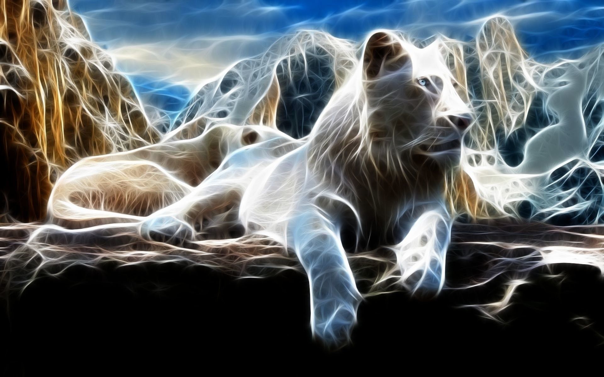 Leone bianco effetto luce, 1920x1200 Full HD+ WUXGA, Laptop