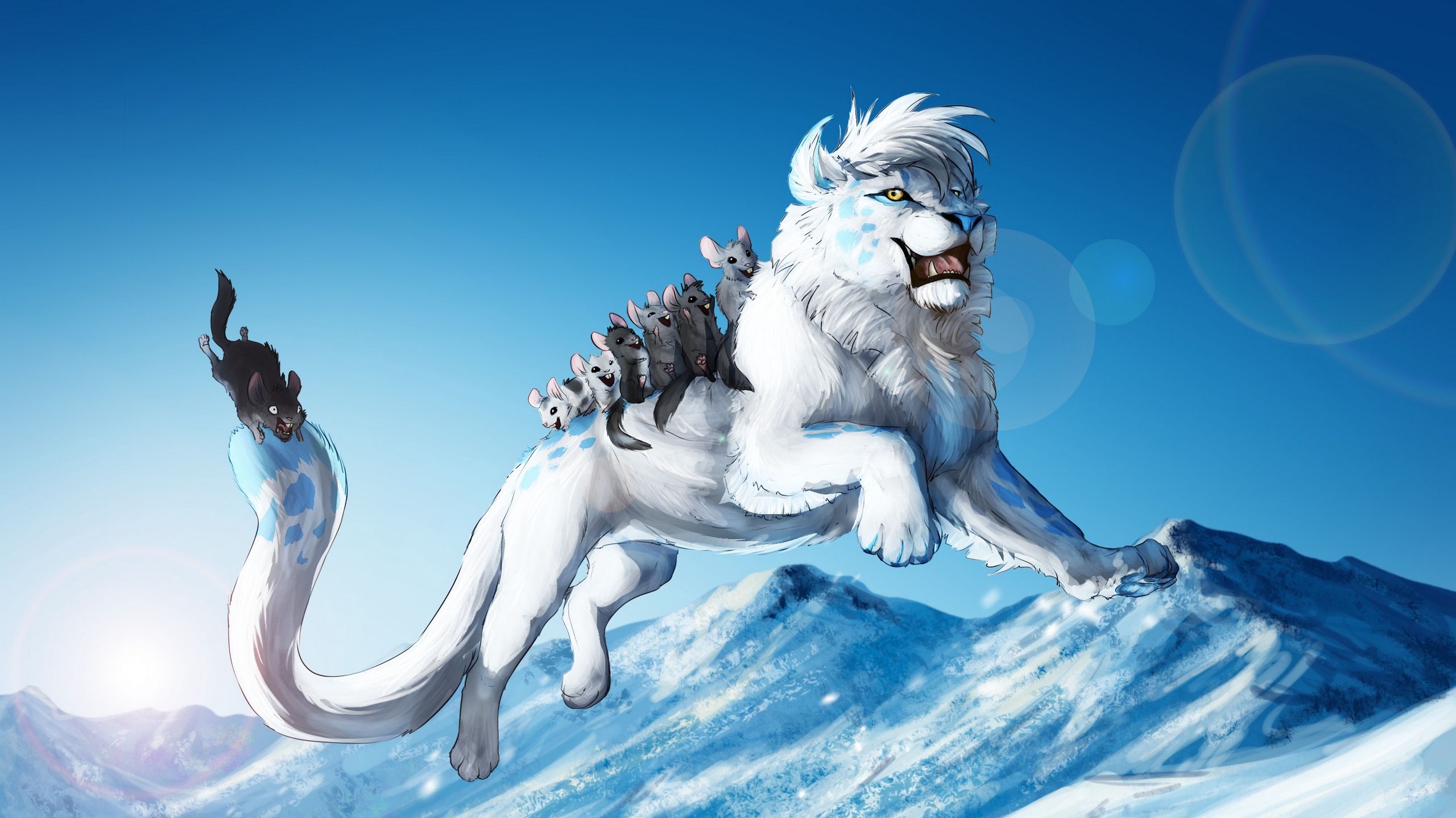 Leone bianco nella neve, 1332x850 720p, PC