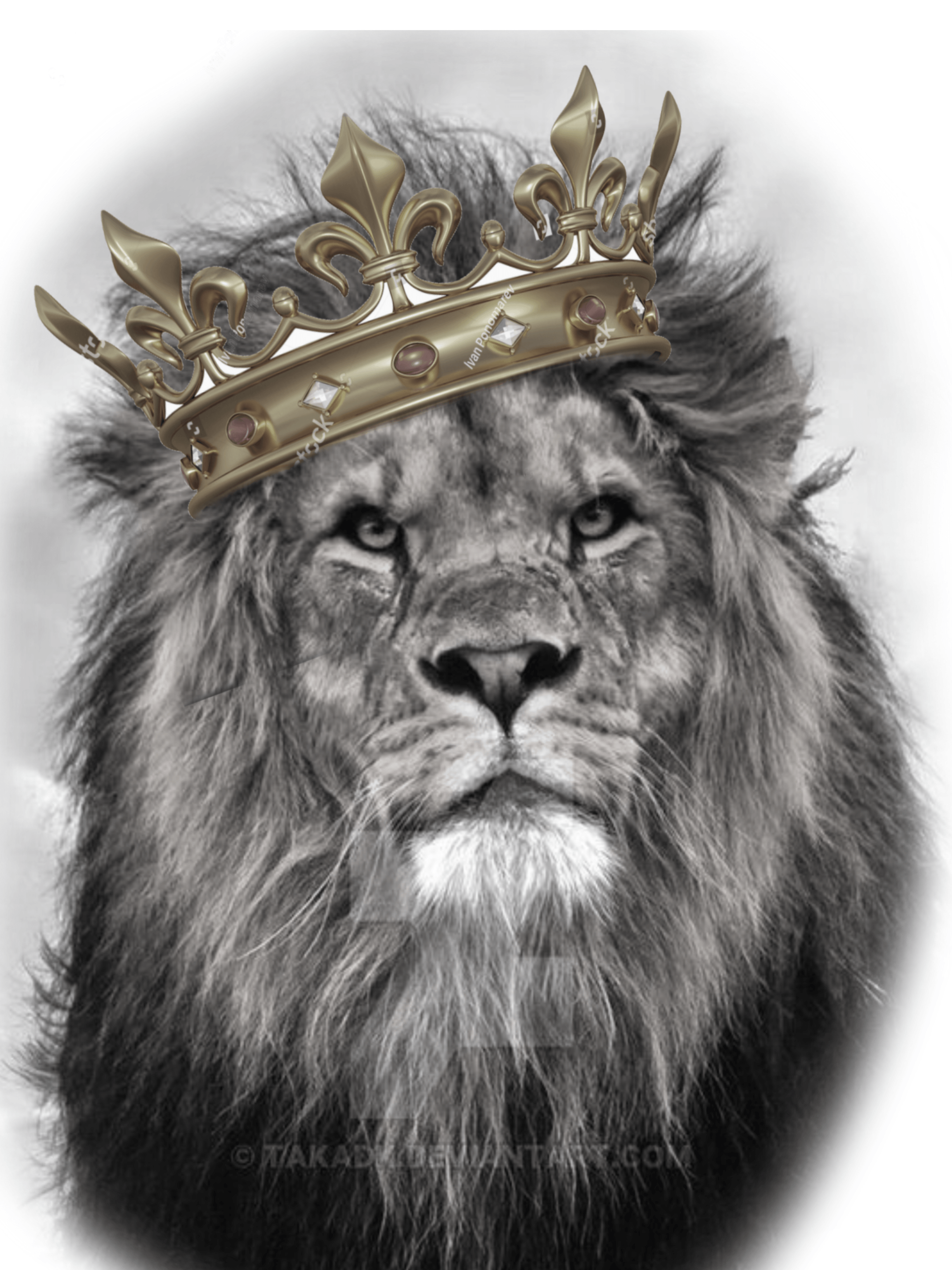 Leone con corona dorata, 2624x3500 Full HD Verticale, iPhone