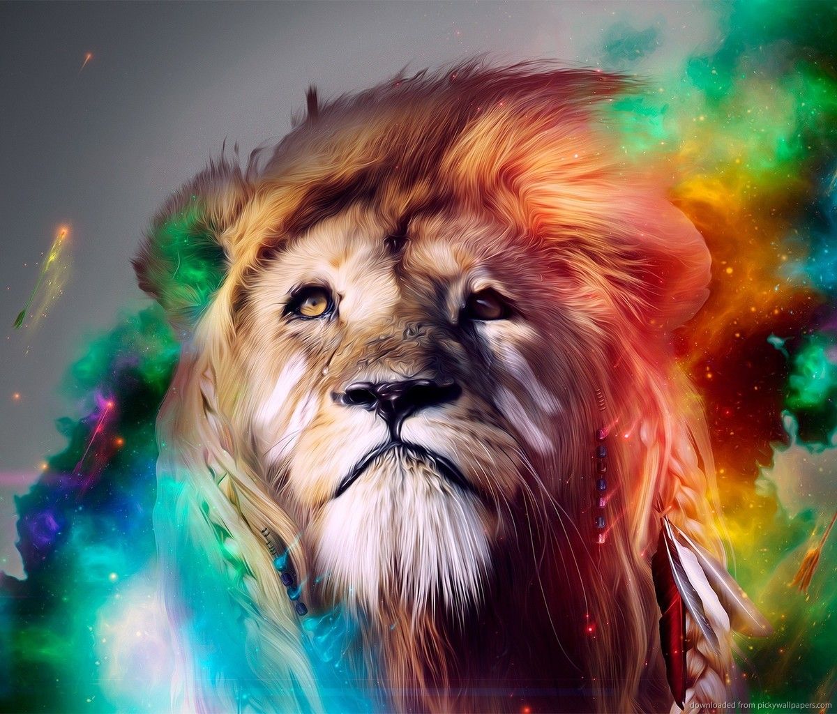 Leone colorato astratto nebulosa, 1200x1024 HD, MacBook Air