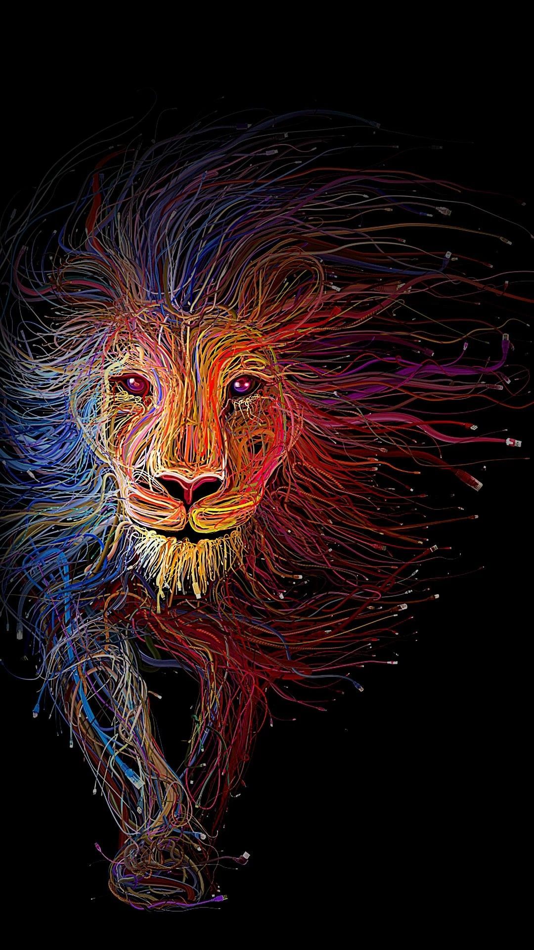 Leone linee colorate cavi, 1080x1920 Full HD Verticale, Galaxy S