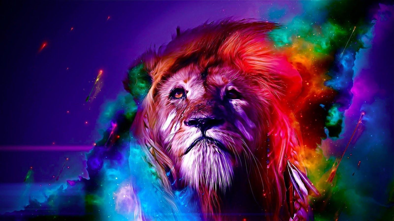 Leone arcobaleno colorato astratto, 1600x900 HD Ready, PC