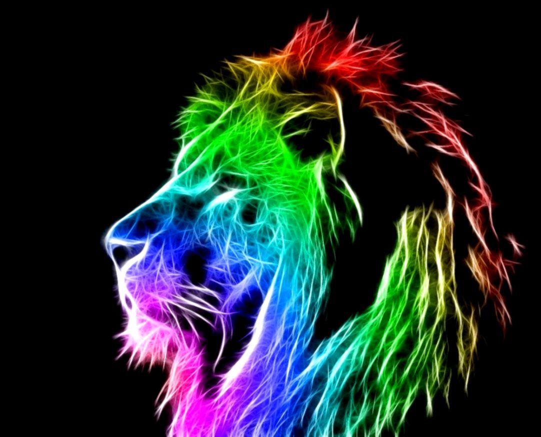 Leone frattale arcobaleno, 1082x874 HD, Desktop