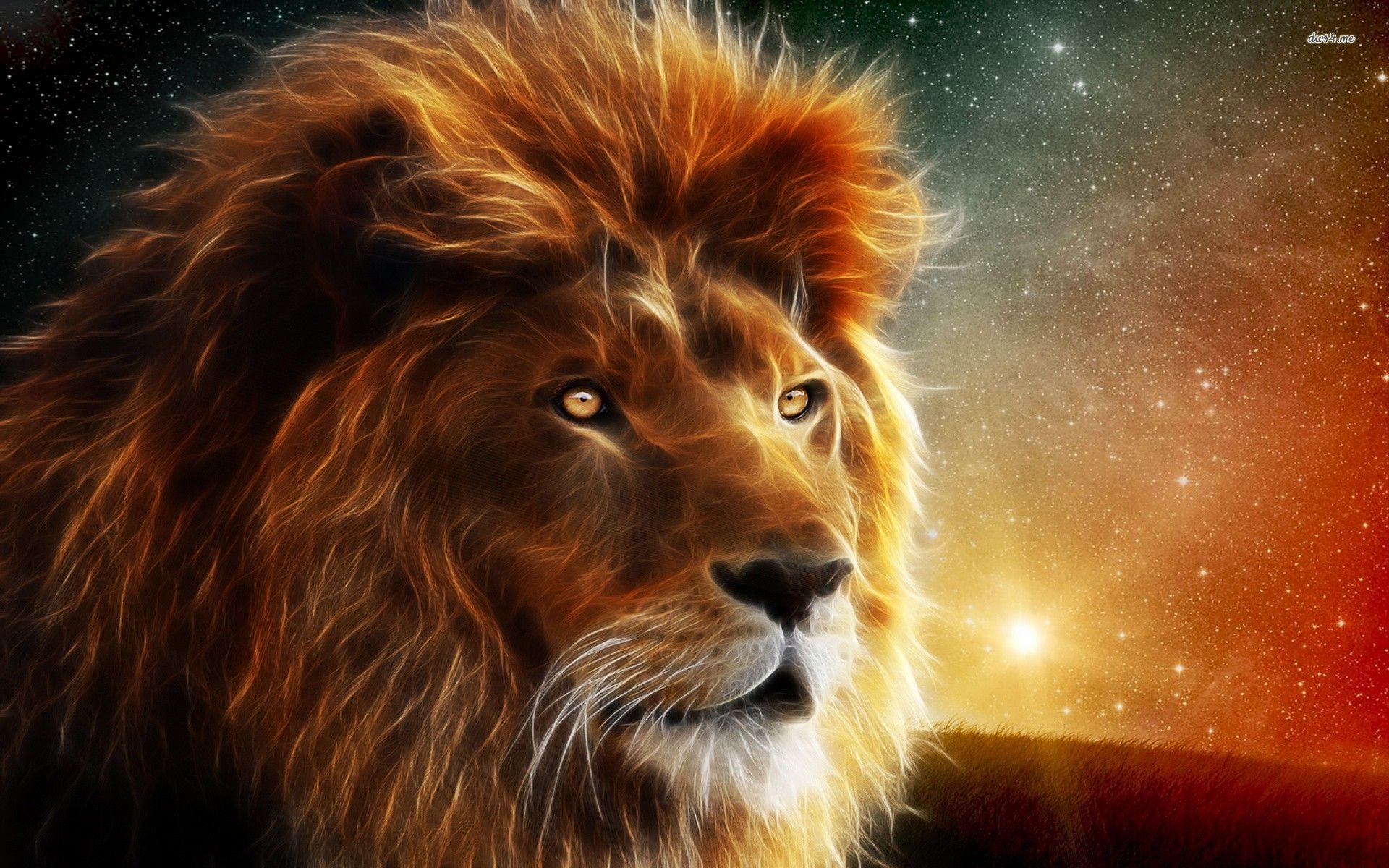 Leone su sfondo galattico, 1920x1200 Full HD+ WUXGA, PC