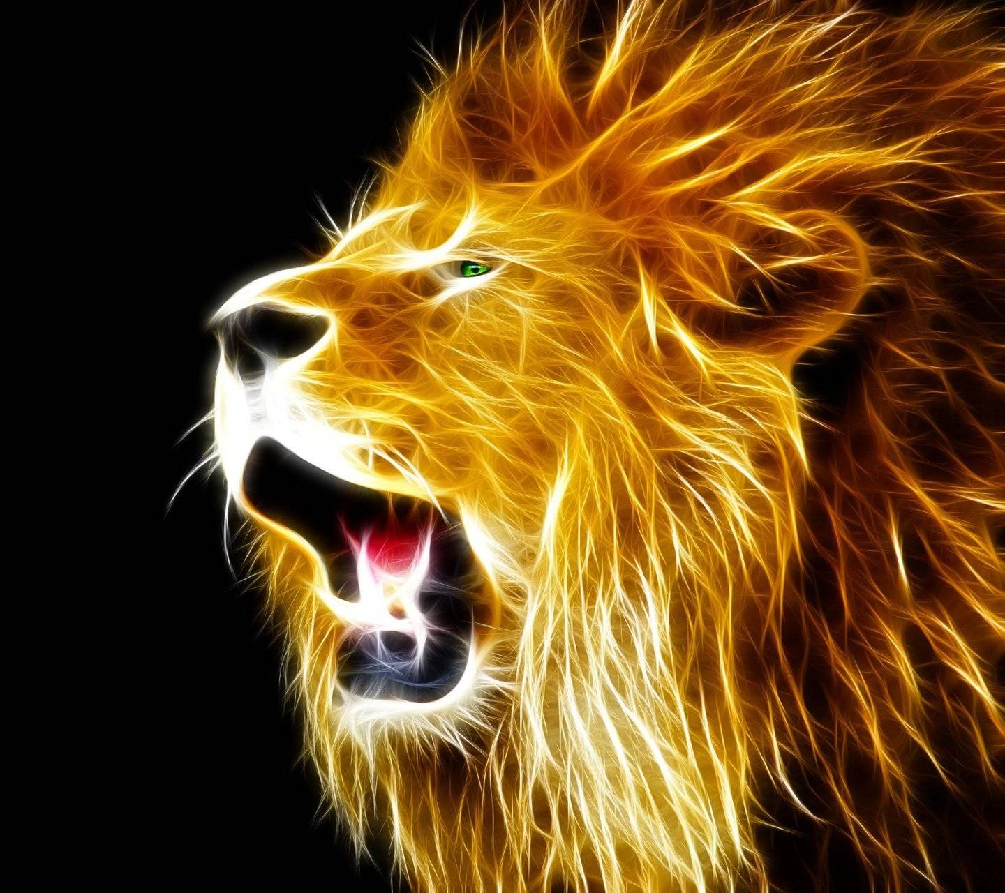 Leone digitale ruggente dorato, 1440x1280 720p, Laptop