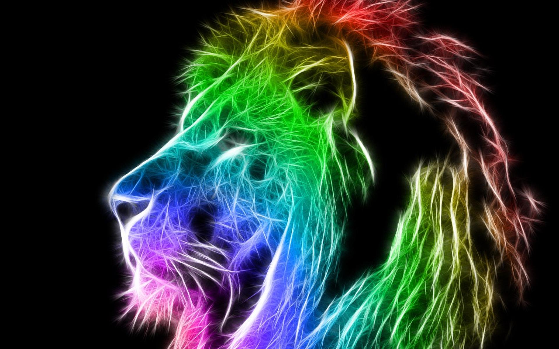 Leone fractal arcobaleno colorato, 1920x1200 Full HD+ WUXGA, Laptop