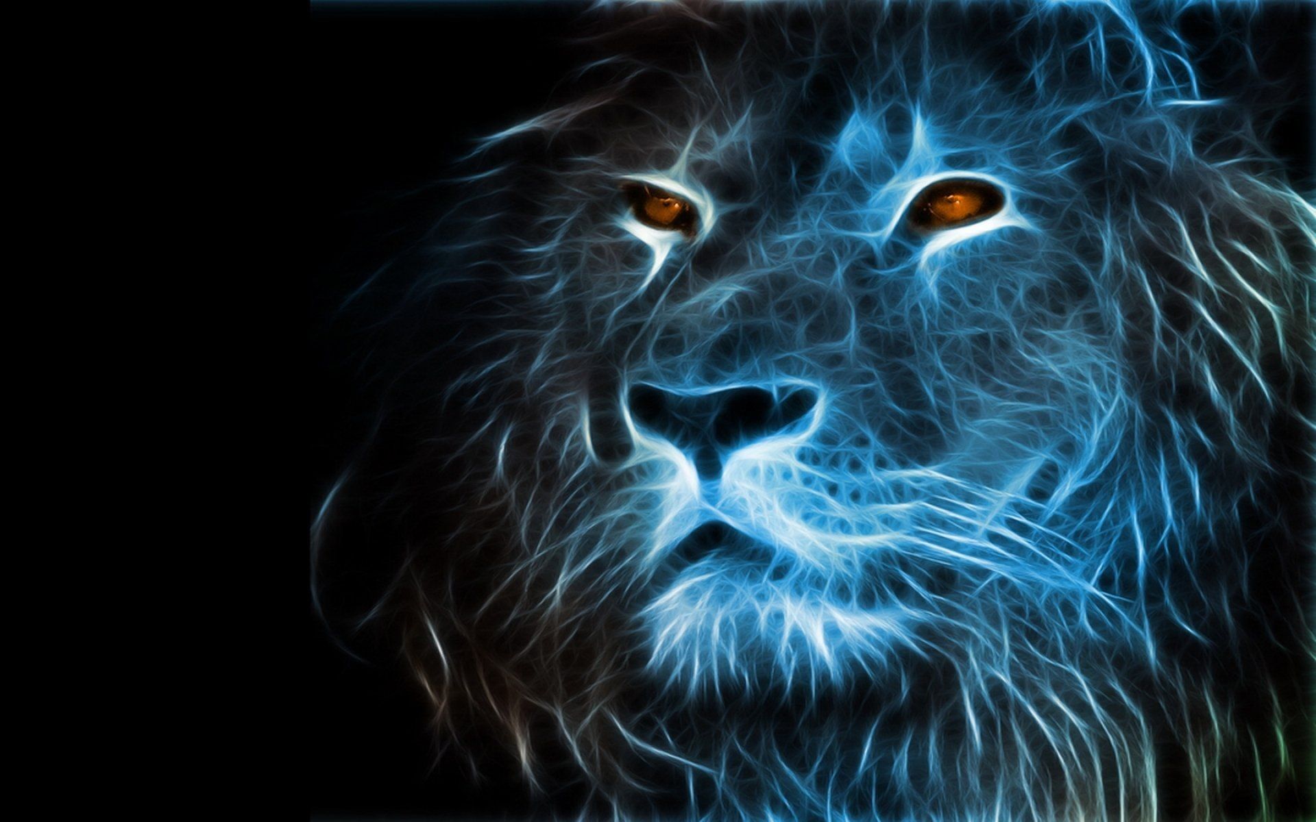 Leone fractal blu luminoso, 1920x1200 Full HD+ WUXGA, PC