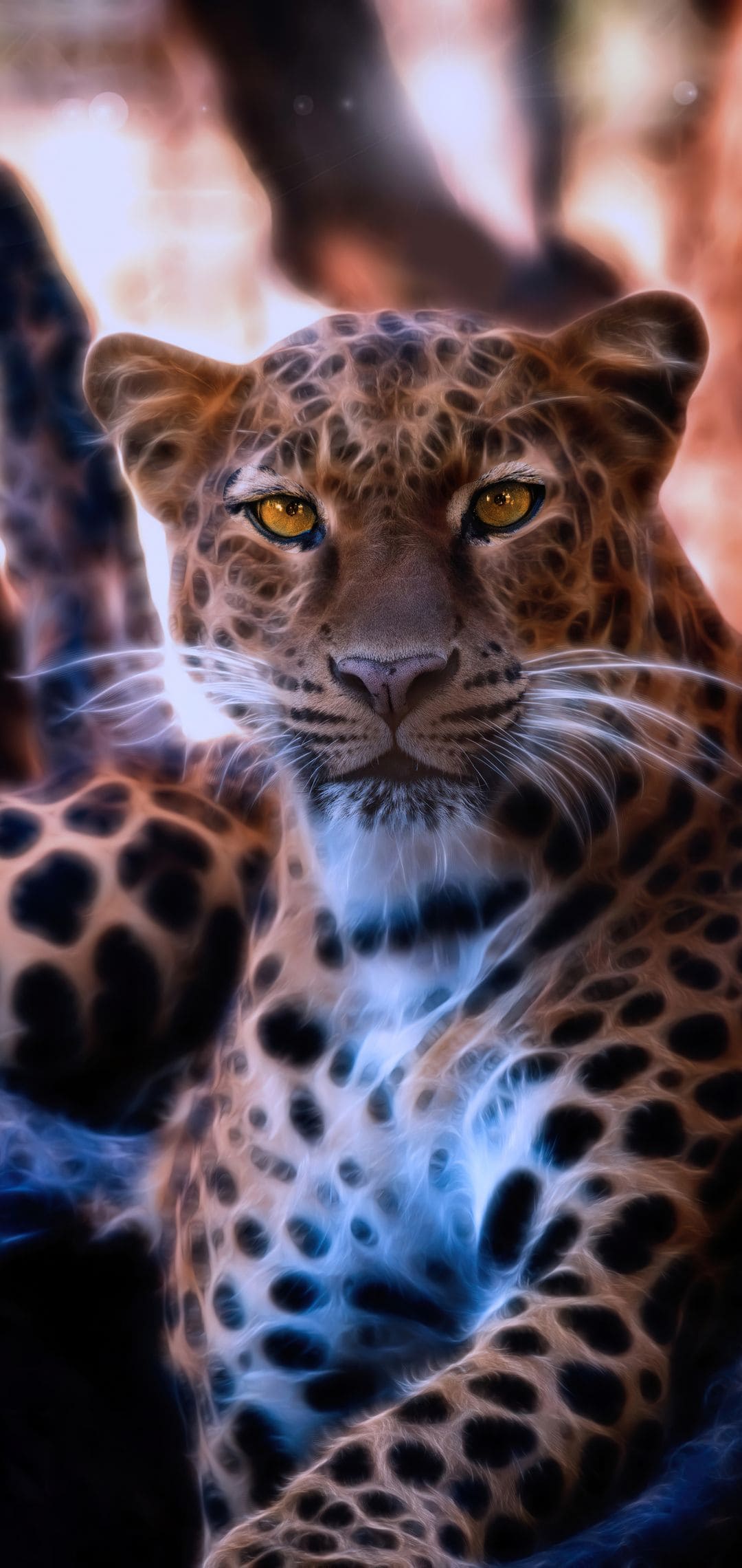 Leopardo sdraiato nella foresta, 1000x1777 Full HD Verticale, Realme