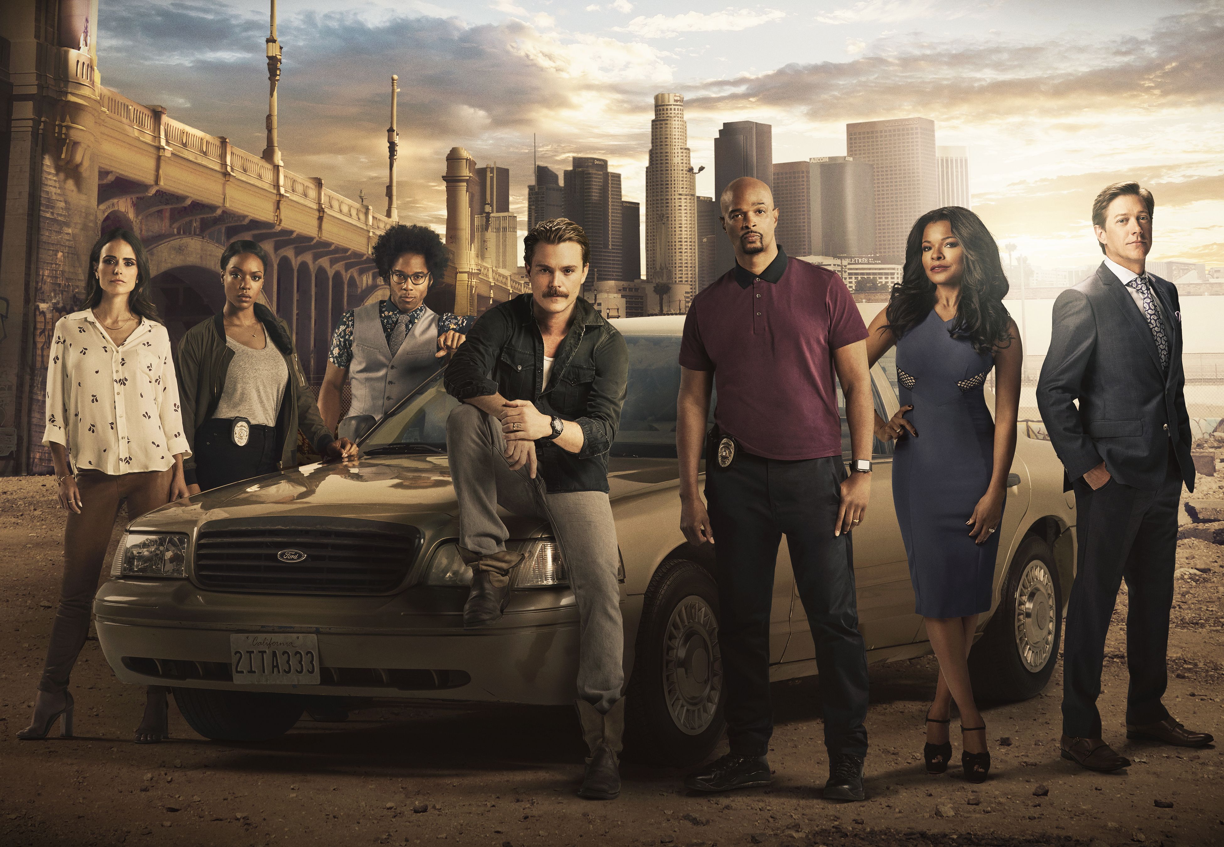 Cast serie Lethal Weapon davanti auto, 3900x2700 4K, Desktop 4K