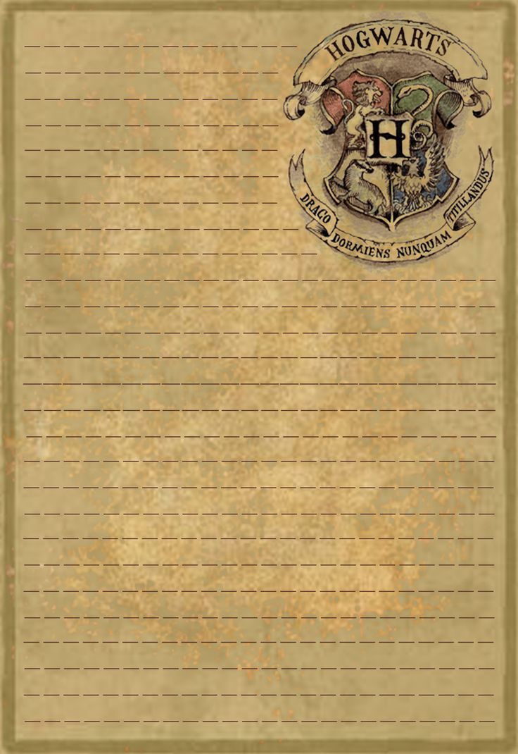 Busta pergamena Hogwarts, 2550x3300 Verticale, Mobile
