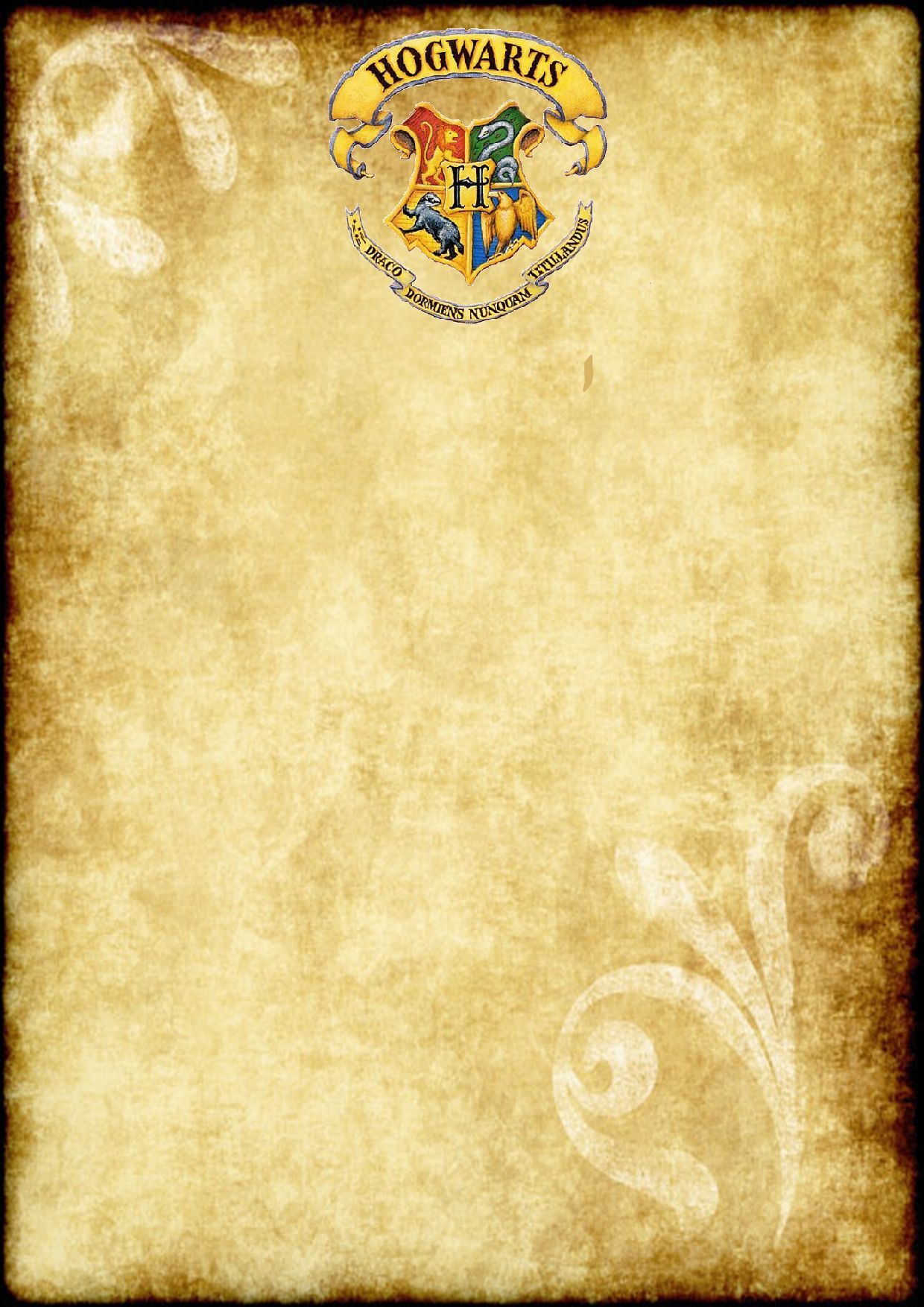 Lettera di Hogwarts pergamena, 736x1070 Full HD Verticale, Smartphone