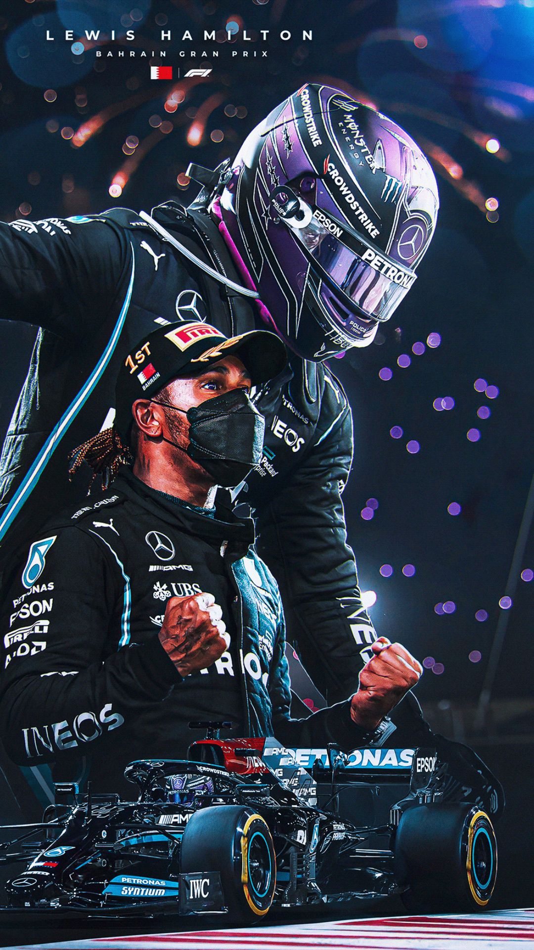 Lewis Hamilton Mercedes F1, 1080x1920 Full HD Verticale, iPhone