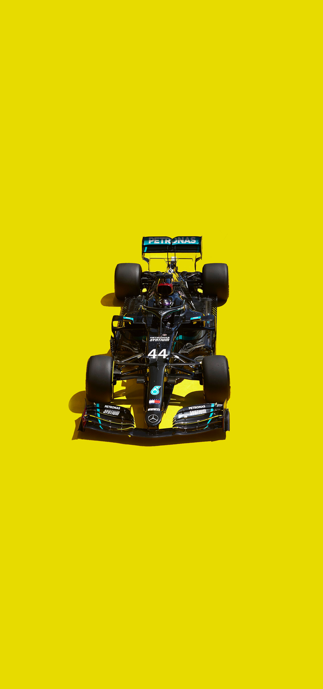 Monoposto F1 Mercedes sfondo giallo, 640x1362 Verticale, Telefono